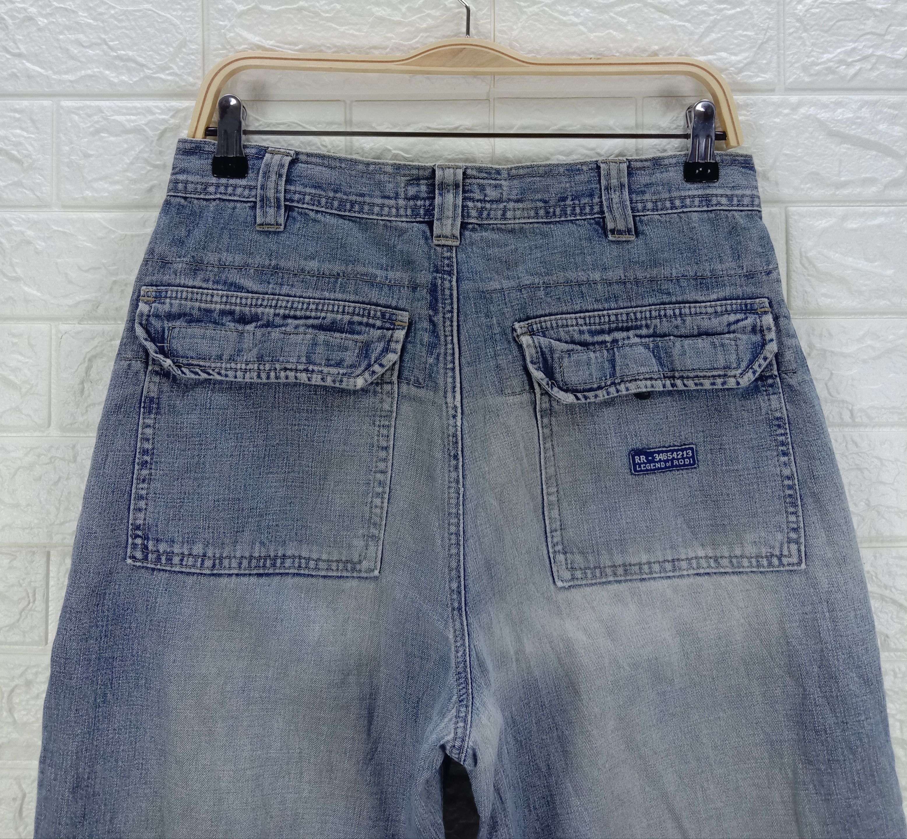 Japanese Brand Baggy Jeans Vintage Japanese Multi Pocket Wide Denim Size US 31 - 6 Thumbnail