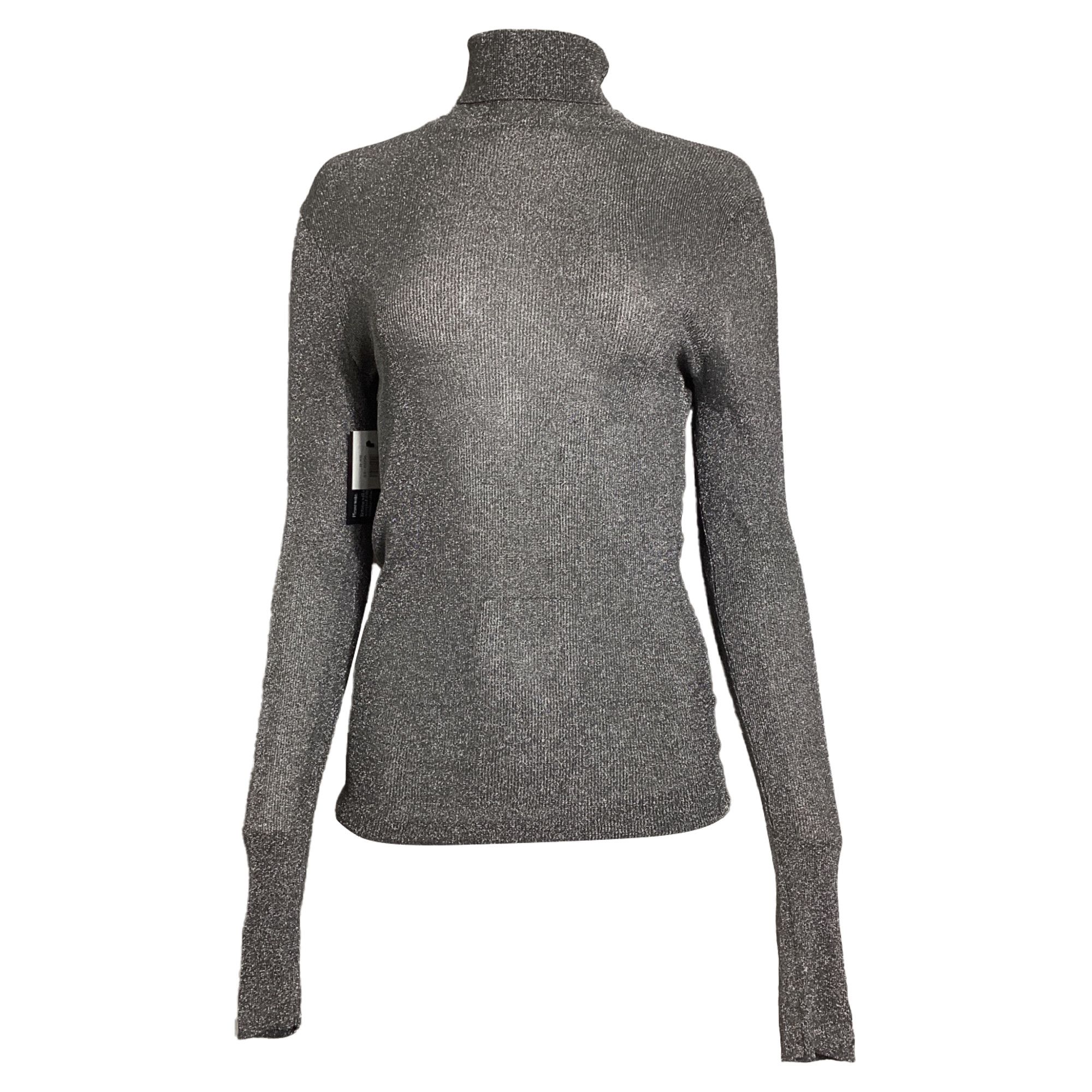 Isabel Marant Isabel Marant Turtleneck Sweater in Metallic Silver Viscose Size XS / US 0-2 / IT 36-38 - 1 Thumbnail