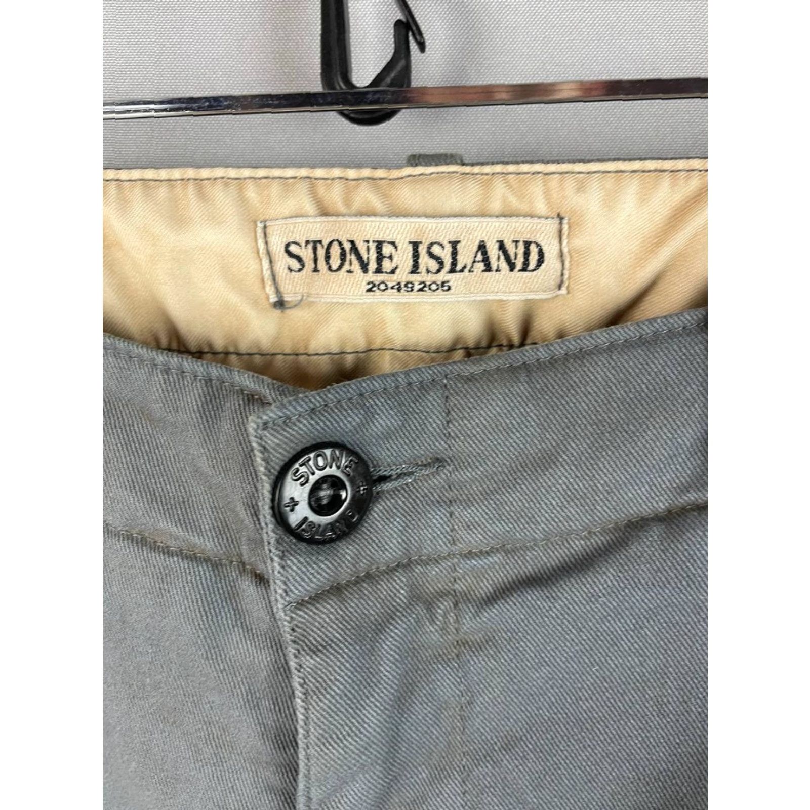 Stone Island Stone island Pants Casual Gray Cotton Polyamide Regular Straight Men's L Size 34 Inseam 31 in Front Flat Zip Pocket Logo Size US 33 - 3 Thumbnail