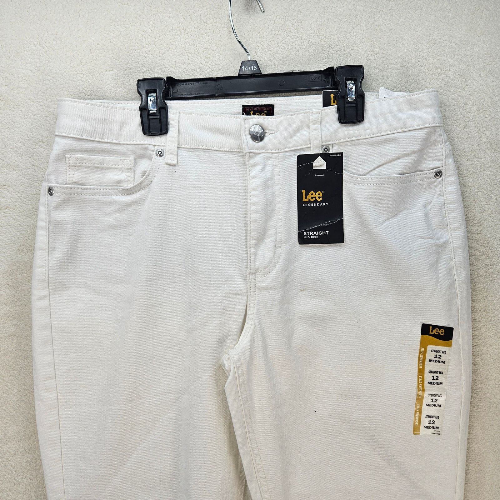 Lee LEE WOMEN'S 12 MEDIUM WHITE CLASSIC FIT STRAIGHT LEG JEANS Size 34" / US 12 / IT 48 - 3 Thumbnail