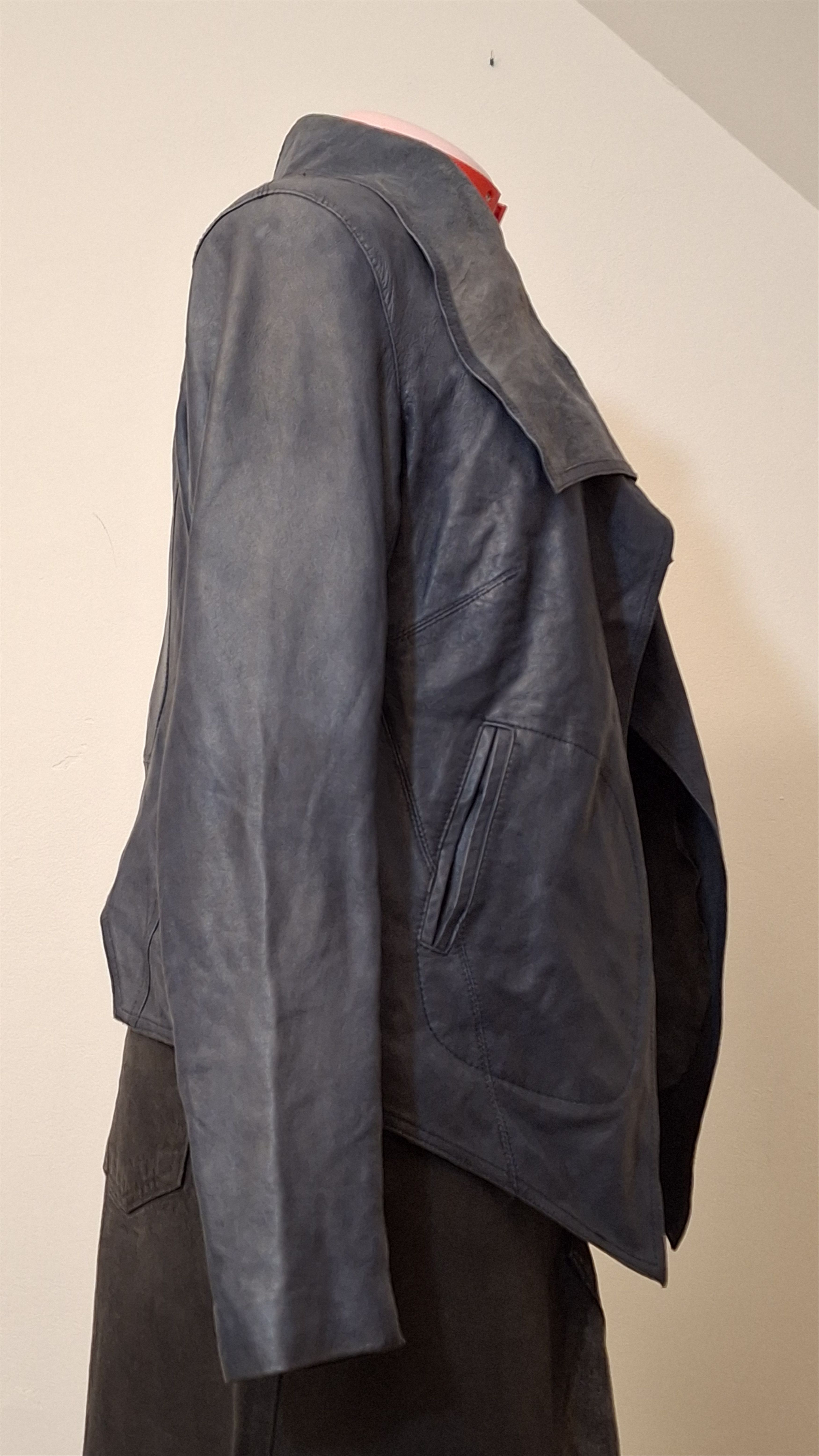 Vintage Y2K Avant-Garde Electric Blue Lambskin Leather Jacket Size S / US 4 / IT 40 - 3 Thumbnail