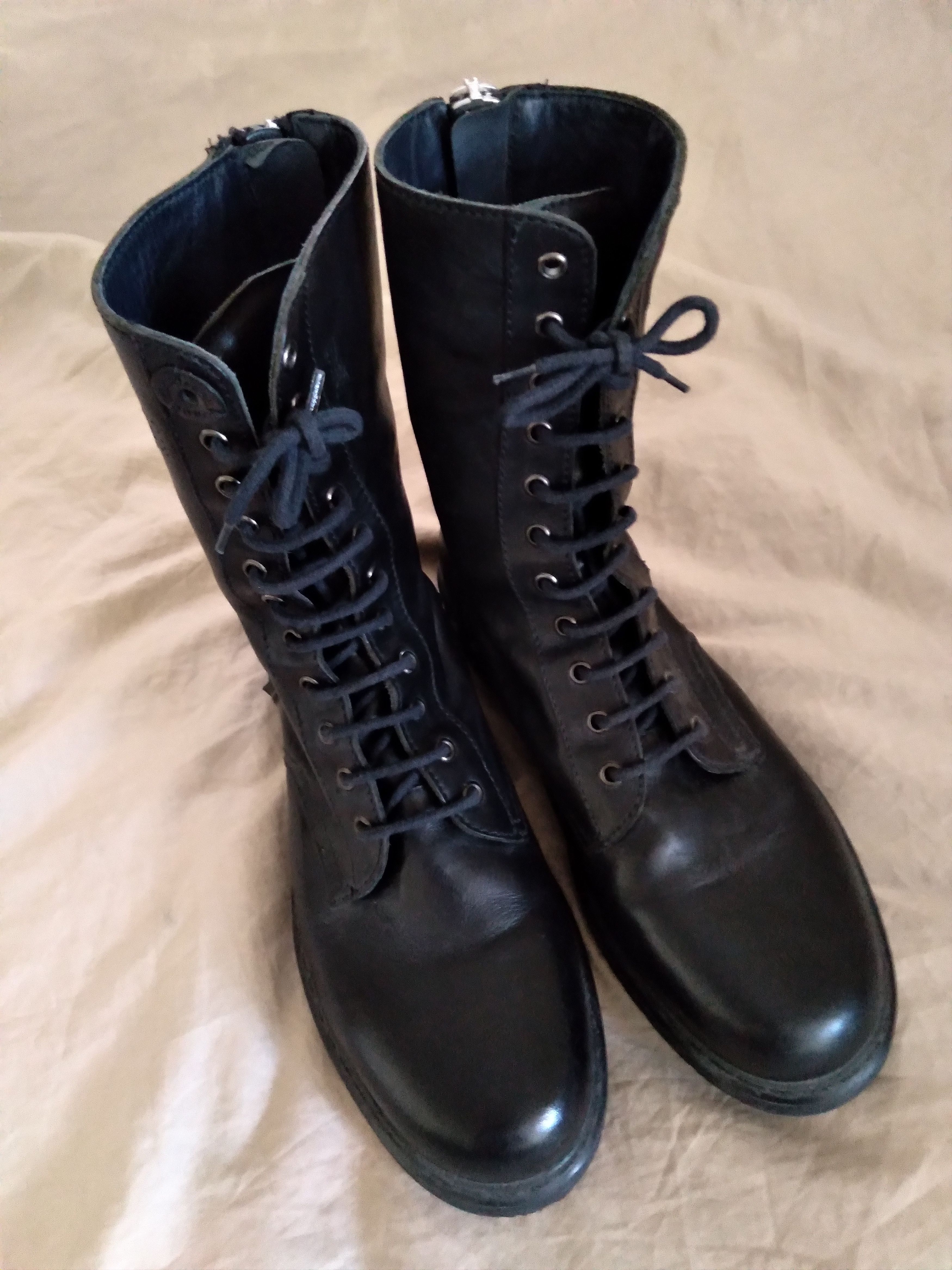 Diesel Black Gold Combat Boots Leather Black Italy size 43 10 US Size US 10 / EU 43 - 6 Thumbnail