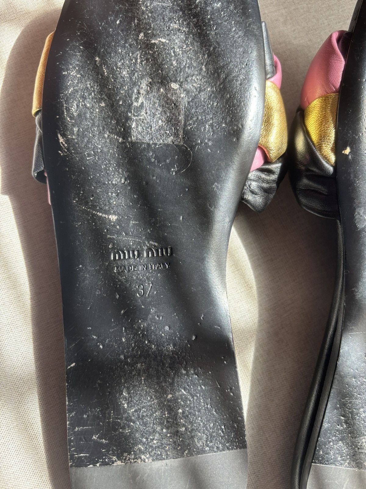 Miu Miu Miu Miu Women’s Calzature Donna Slip On Woven Slide Sandals Size US 7 / IT 37 - 12 Thumbnail