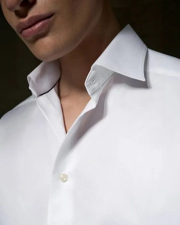 Eton Eton Signature Twill White Dress Shirt- Slim Fit Size US S / EU 44-46 / 1 - 1 Thumbnail