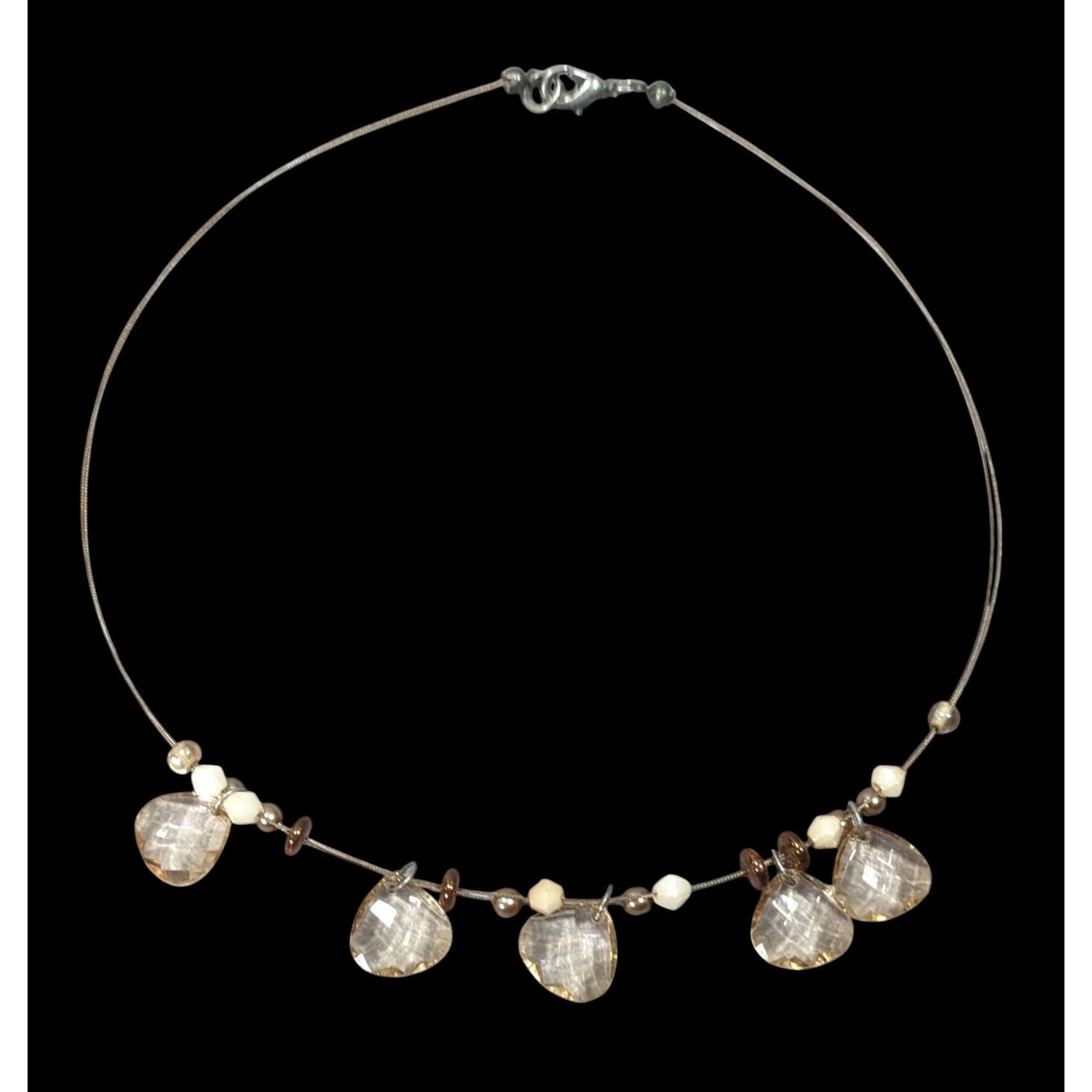 Other Neutral Glam Faceted Gemmed Beaded Necklace Size ONE SIZE - 1 Thumbnail