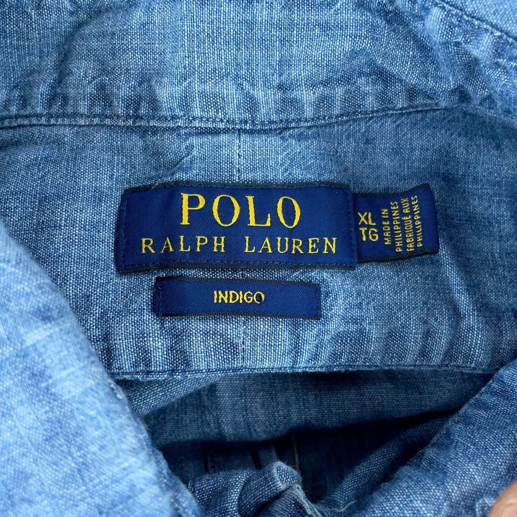 Polo Ralph Lauren Polo Ralph Lauren Shirt Mens XL Blue Indigo Denim Long Sleeve Collared Button Up Size US XL / EU 56 / 4 - 6 Thumbnail