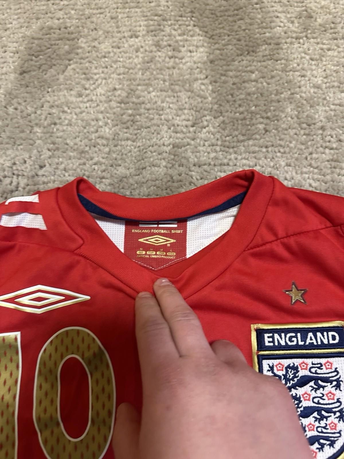 Umbro England 2006 Football Shirt Soccer Jersey World Cup #10 Owen Size US M / EU 48-50 / 2 - 3 Thumbnail
