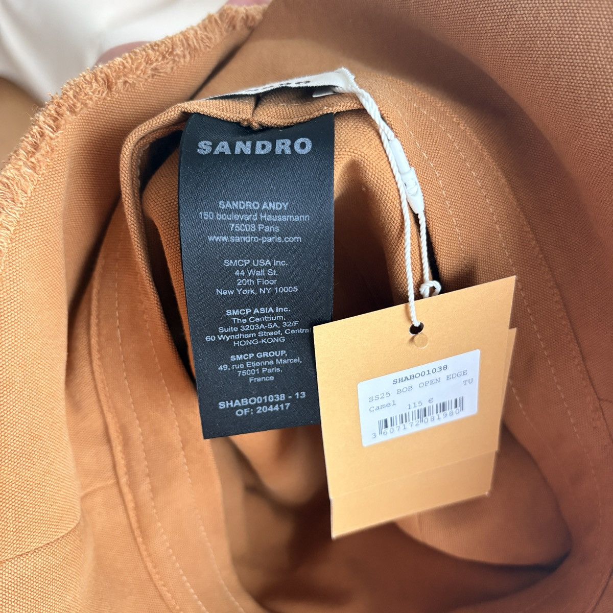 Sandro Sandro raw edge unisex hat - camel Size ONE SIZE - 7 Thumbnail