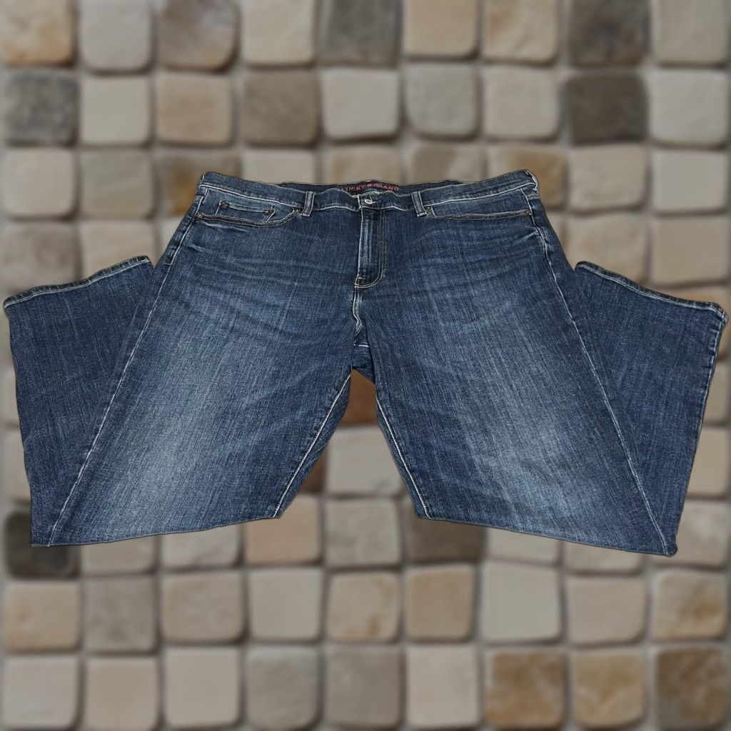 Lucky Brand Lucky Brand Athletic Fit Jeans Men 48x33 Dark Wash Denim 5-Pocket Slim Straight Stretch Button Zip High Rise Carhartt NYC? Size US 32 / EU 48 - 1 Thumbnail