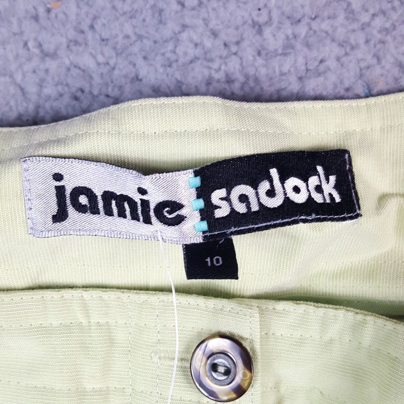 Etro VINTAGE Jamie Sadock Green Linen Pants Women's Size 10 Straight Leg Preppy Y2K Retro Golf 90s 00s Ankle Modern Size 32" / US 10 / IT 46 - 5 Thumbnail