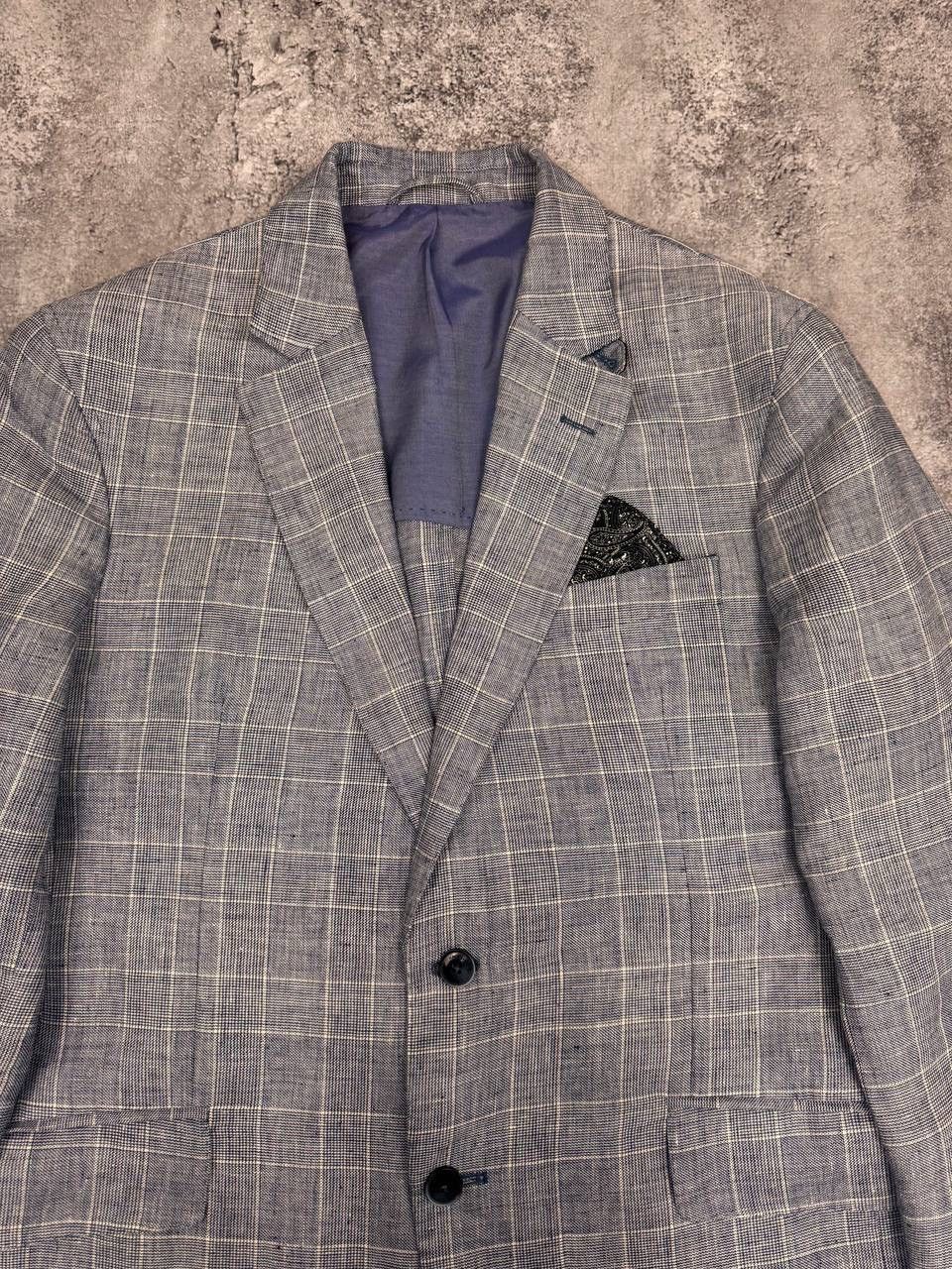 Hackett Hackett London Men Linen Suit Slim Fit Grey Size L Size 36R - 4 Thumbnail