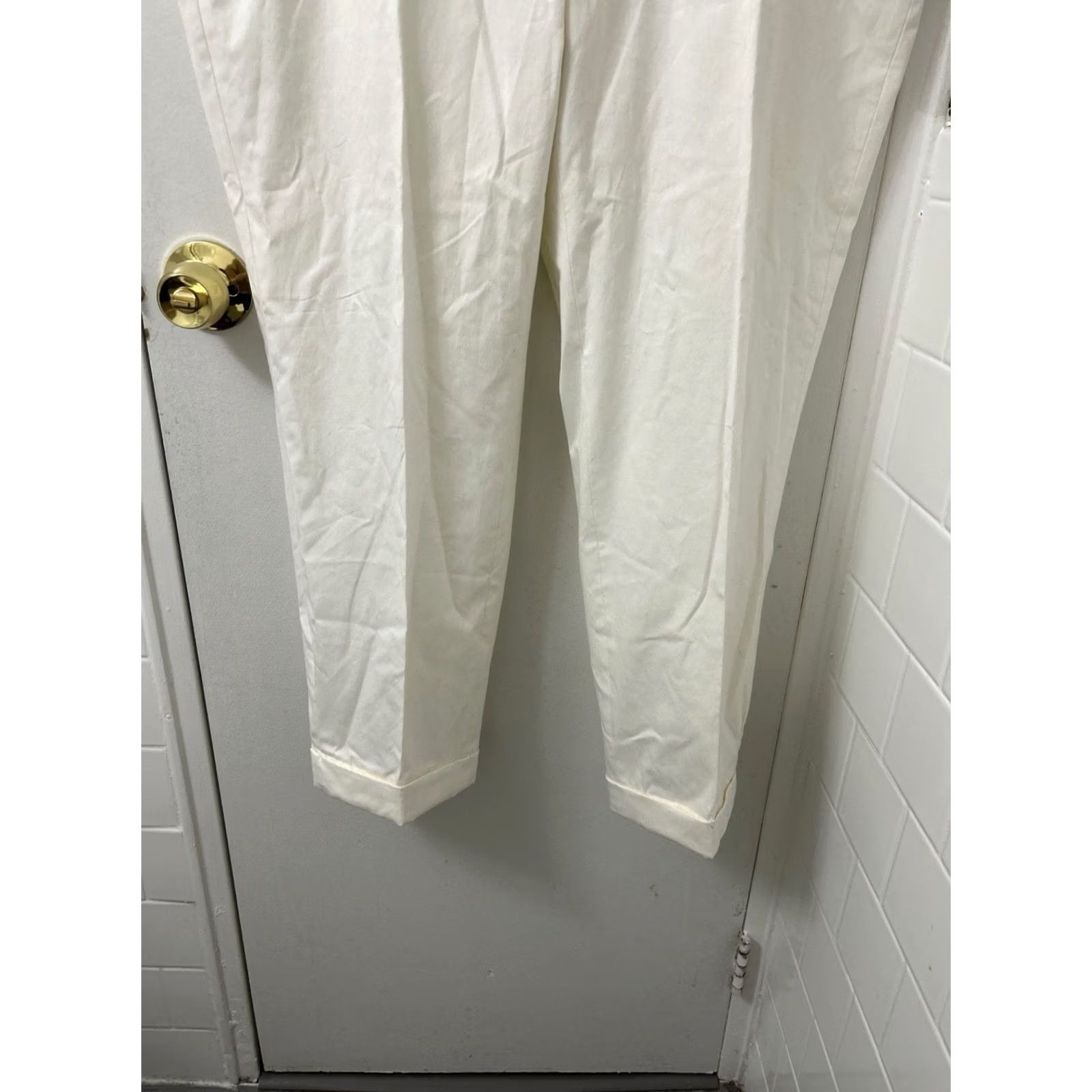 Tommy Hilfiger Tommy Hilfiger Dress Mens 40 White Pants 40x27 YKK Cuffed Cotton Stretch NWT Size US 40 / EU 56 - 3 Thumbnail