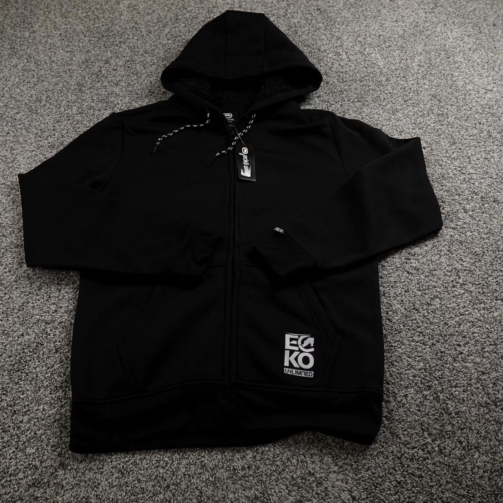 Ecko Unltd. VINTAGE Ecko Unltd Hoodie Mens S Black Sherpa Lined Full Zip Fleece Sweatshirt Y2K Size US S / EU 44-46 / 1 - 2 Thumbnail