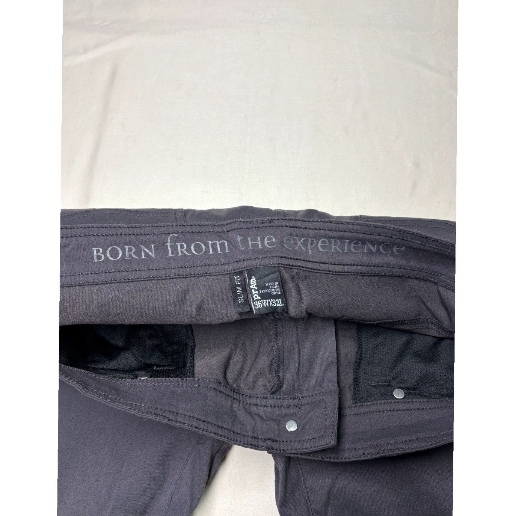 Prana prAna Slim Fit Mens Khakis Pants Size 36 32 Charcoal Gray Nylon Spandex 5-Pocket Design Zipper Button Straight Leg Flat Front Casual Workwear Men Size US 36 / EU 52 - 5 Thumbnail