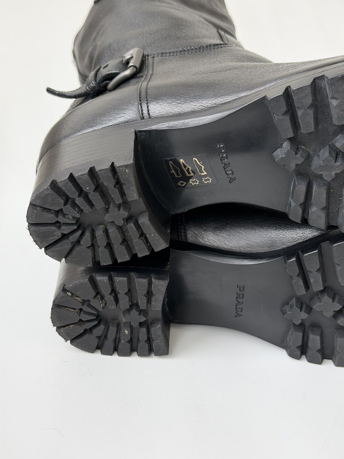 Prada PRADA FW 2014 Biker Buckle Leather Boots miu miu runway logo Size US 9 / IT 39 - 15 Thumbnail
