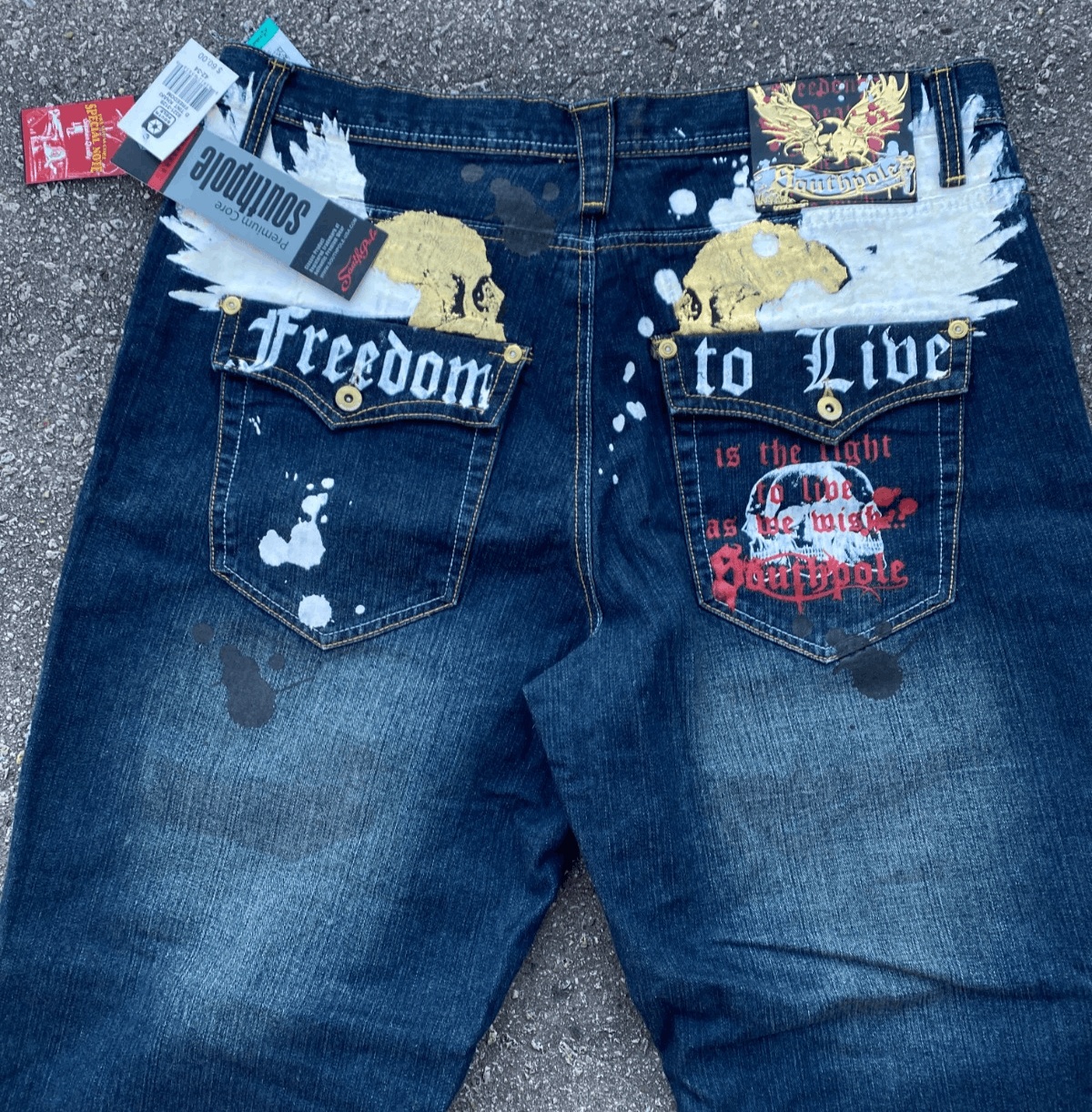 Southpole BNWT Y2K SouthPole Embroidered Freedom to Live Tint Khaki J Size US 42 / EU 58 - 2 Thumbnail