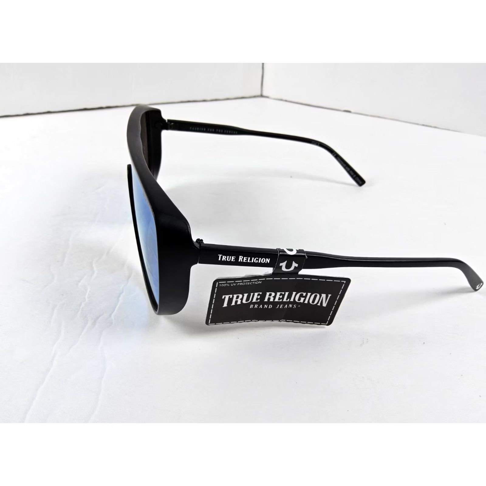 True Religion True Religion Sunglasses Shield Men UV Protection 100% Black Trim Reflective Mirrored Size ONE SIZE - 3 Thumbnail