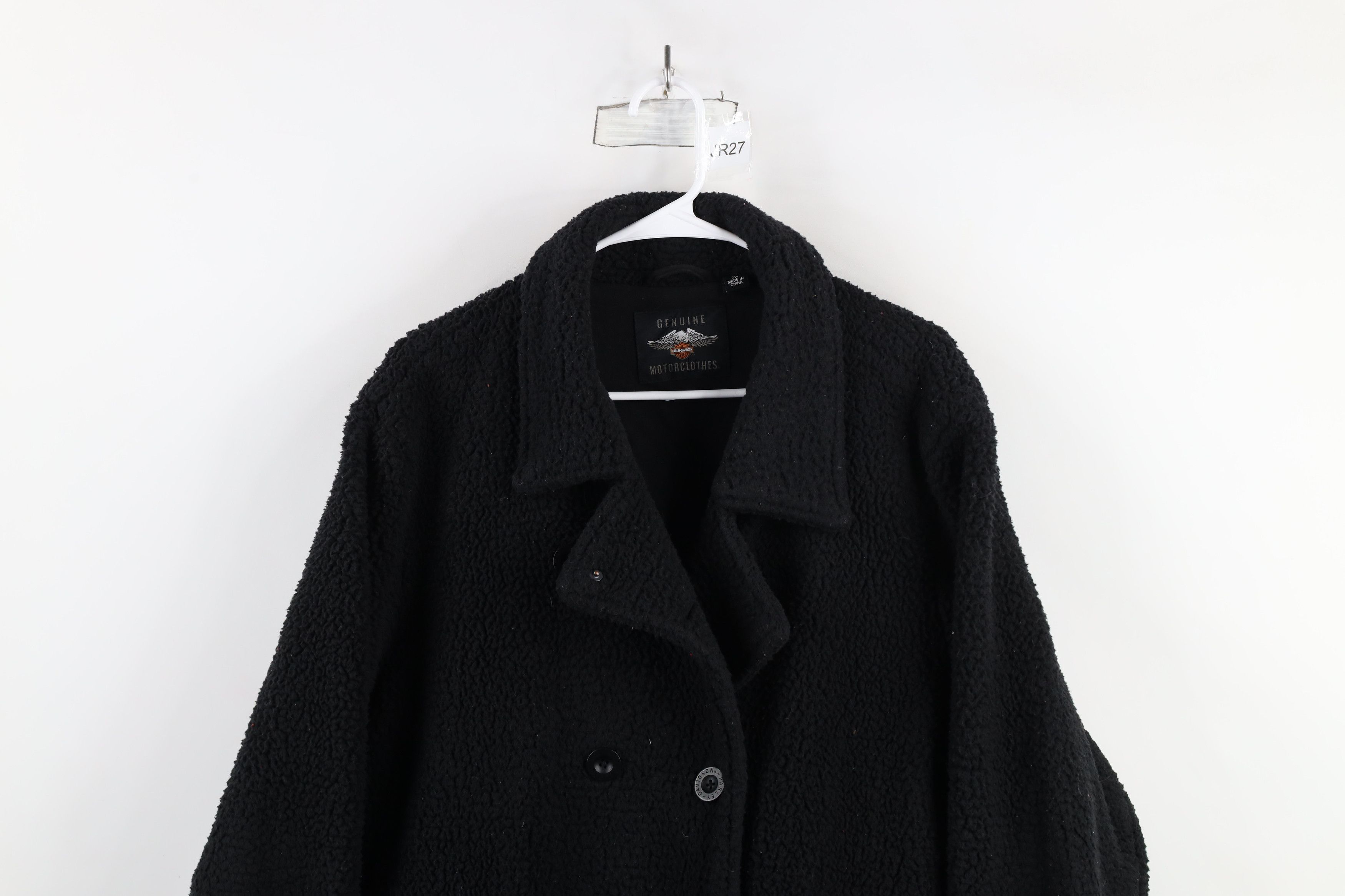 Harley Davidson × Vintage Vintage Harley Davidson Pile Fleece Double Breasted Jacket Size XXL / US 16-18 / IT 52-54 - 2 Thumbnail