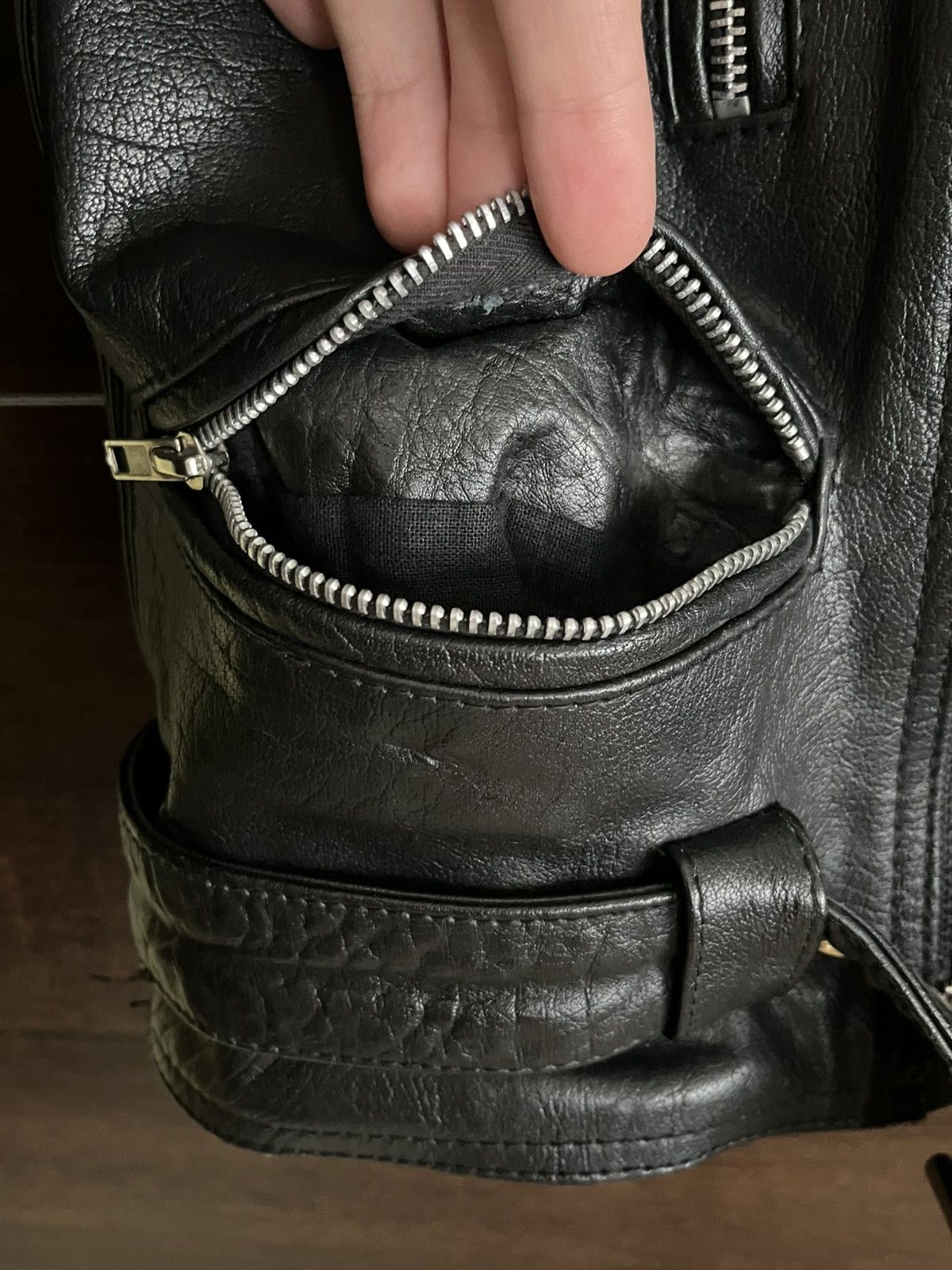 Genuine Leather Vintage biker jacket motorcycle real leather Size US XL / EU 56 / 4 - 9 Thumbnail