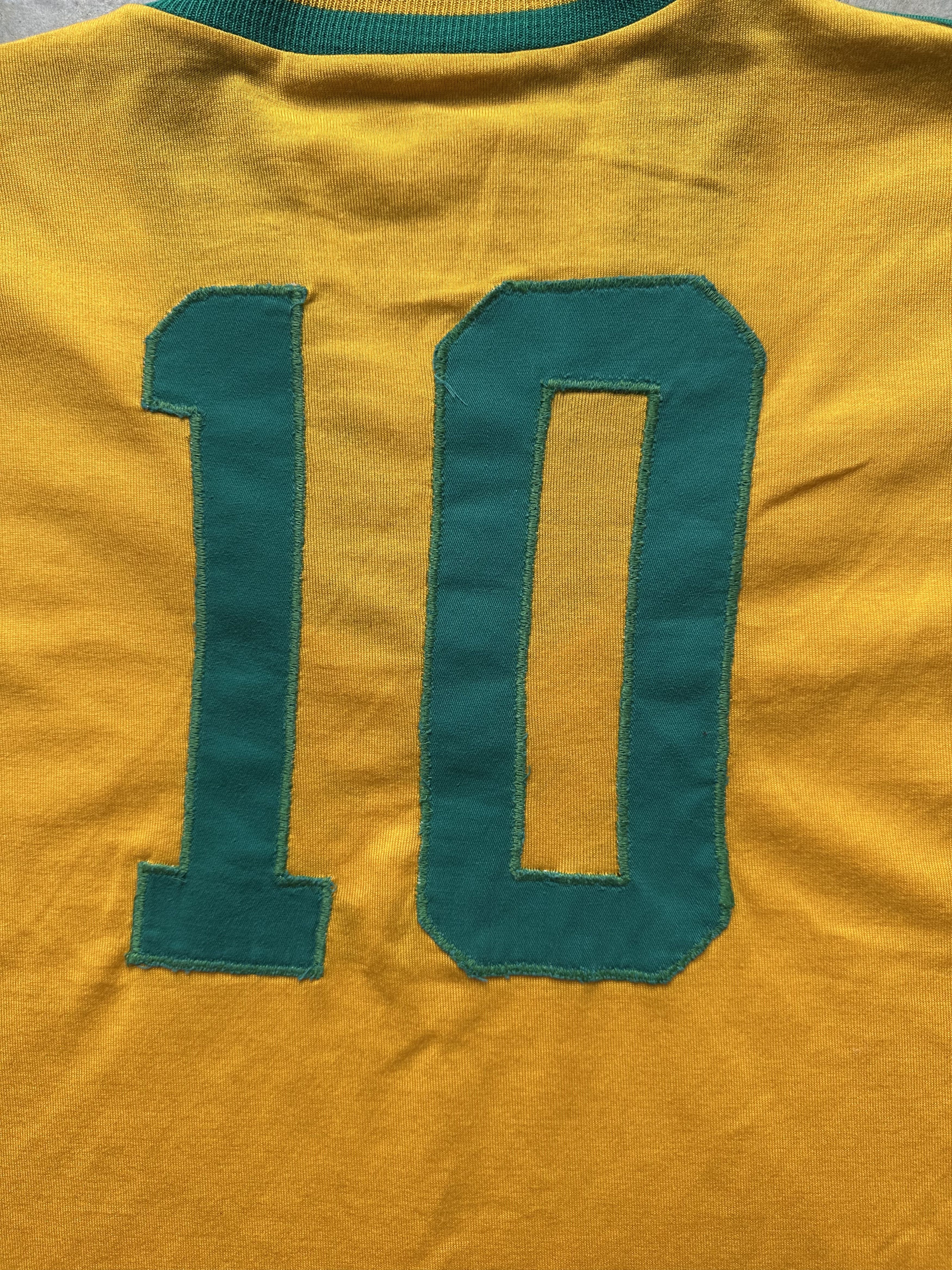 Vintage Vintage 70s Jersey Hitachi Brasil No 10 Pele Size US M / EU 48-50 / 2 - 4 Thumbnail