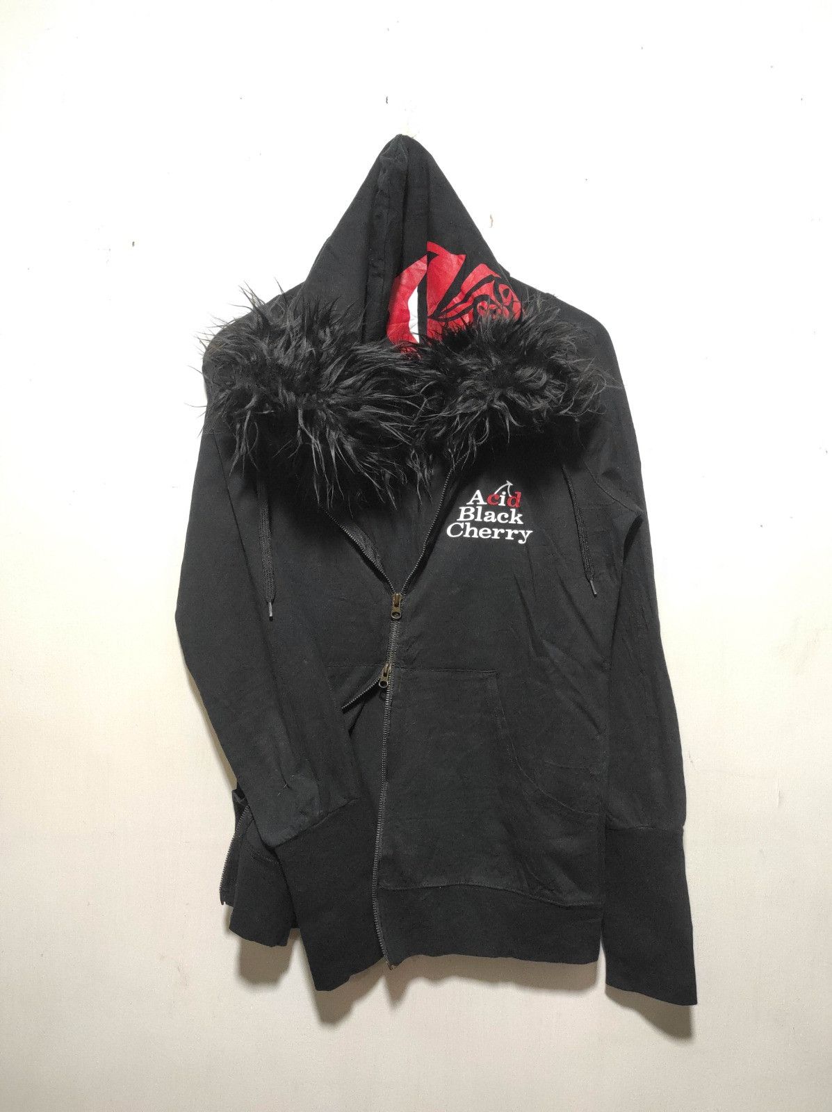 Japanese Brand Acid black Cherry double zip fur hoodie LGB style Size US M / EU 48-50 / 2 - 9 Thumbnail
