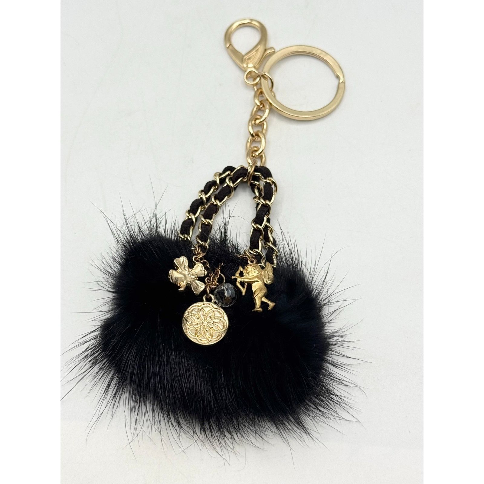 Other Genuine Rabbit fur black purse charm bag key chain Size ONE SIZE - 6 Thumbnail