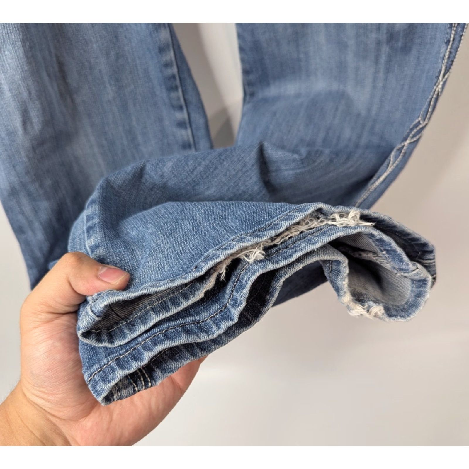 Vintage Cowgirl Tuff Jeans 36X33 Bootcut 5-Pocket Denim Blue Embroidered Rhinestone Pockets Regular Womens Cowgirl Tuff EU Size 25" / US 0 / IT 36 - 6 Thumbnail