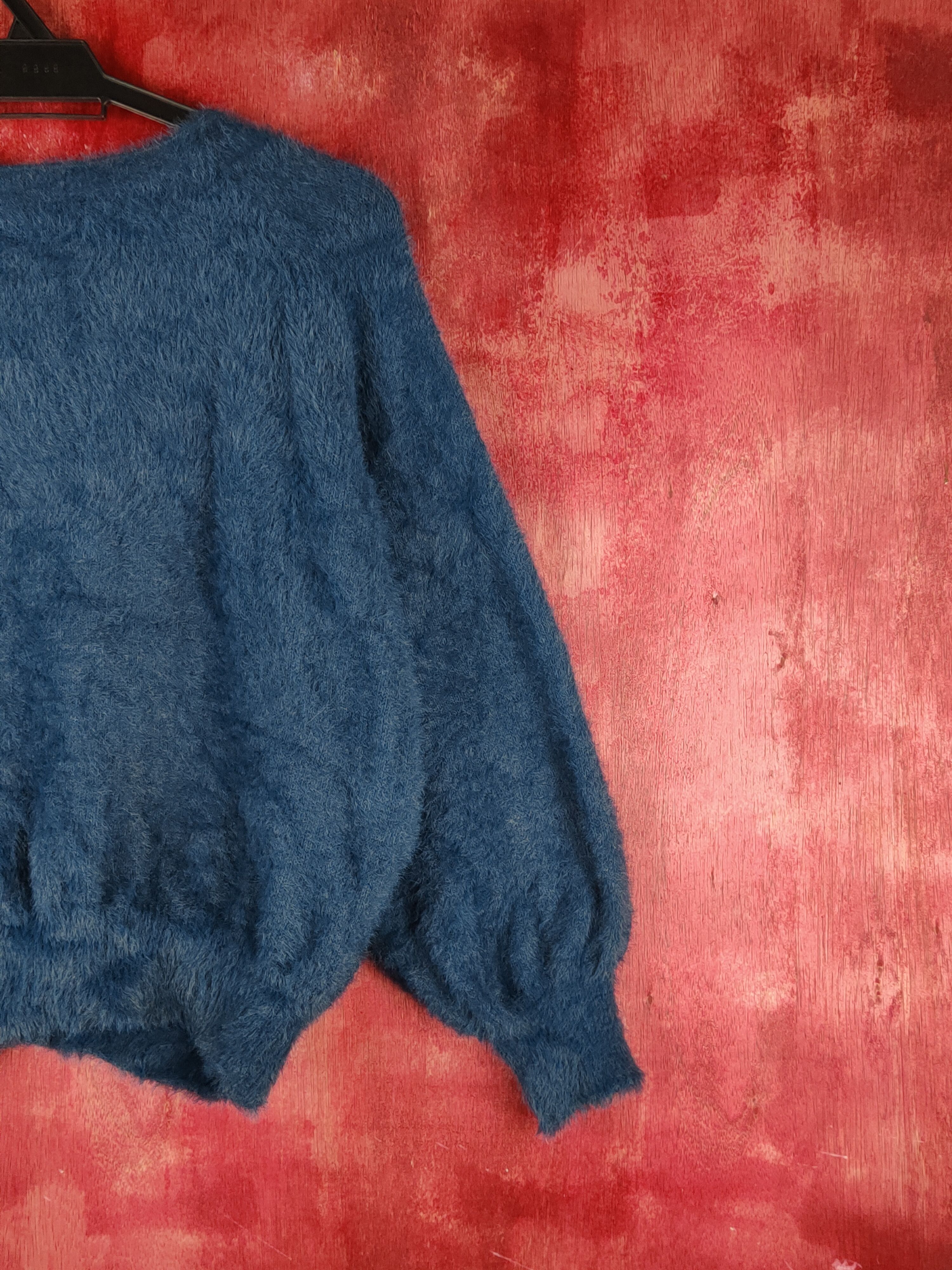 Japanese Brand Rópe Picnic Blue Shag Shaggy Fur Mohair Knitwear #S1955 Size M / US 6-8 / IT 42-44 - 9 Thumbnail