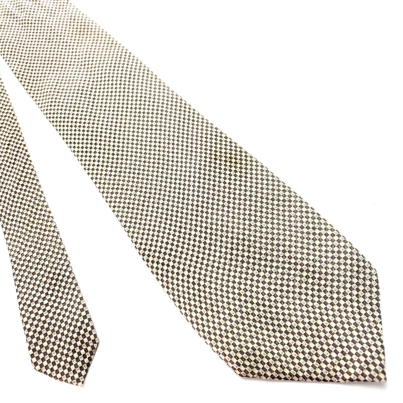 Kenneth Cole Kenneth Cole Silk Tie Brown Tan Geometric Woven Size ONE SIZE - 1 Thumbnail