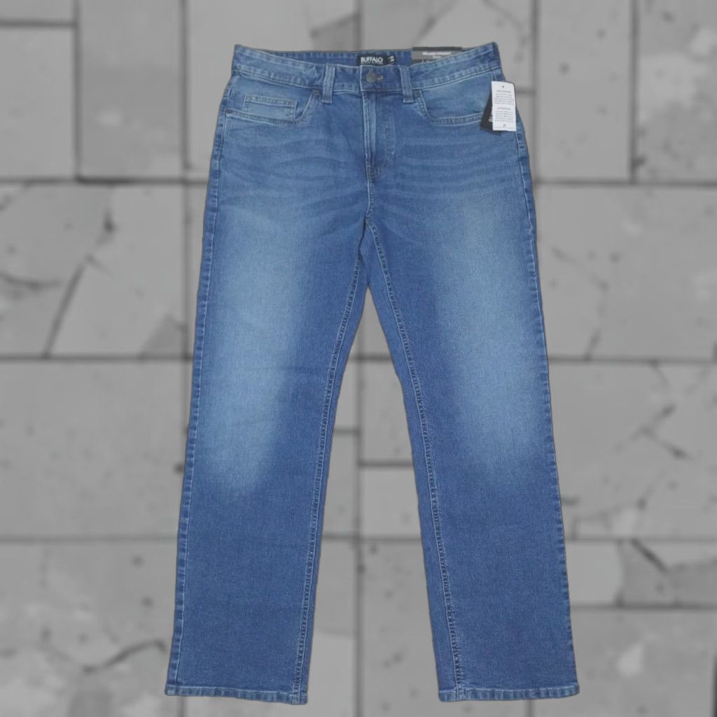 Buffalo David Bitton Buffalo David Bitton Jeans Driven Relaxed Straight Men 32x30 Blue Denim 5-Pocket Baggy Stretch Modern Casual Mens Straight Jeans Size US 34 / EU 50 - 1 Thumbnail
