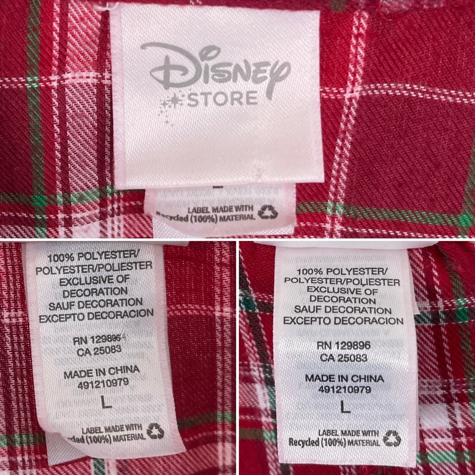 Disney Disney Store Mickey Mouse Flannel Pajama Red Plaid Mens L Size US L / EU 52-54 / 3 - 11 Thumbnail