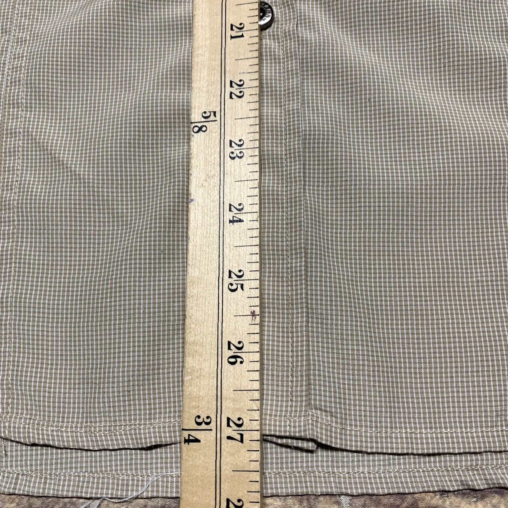 Vintage MAHRU Mens Long Sleeve Shirt Large Button-Down Light Brown Zipper Pocket Shirt Mens L Brown Button-Up 90s? Size US L / EU 52-54 / 3 - 6 Thumbnail