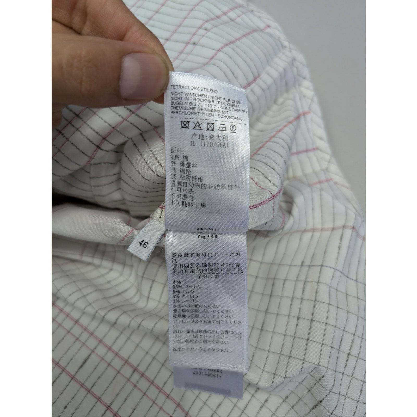 Bottega Veneta o1rshd1 Multicolor Notebook Cotton Shirt in Off White / Pink Size US S / EU 44-46 / 1 - 19 Thumbnail