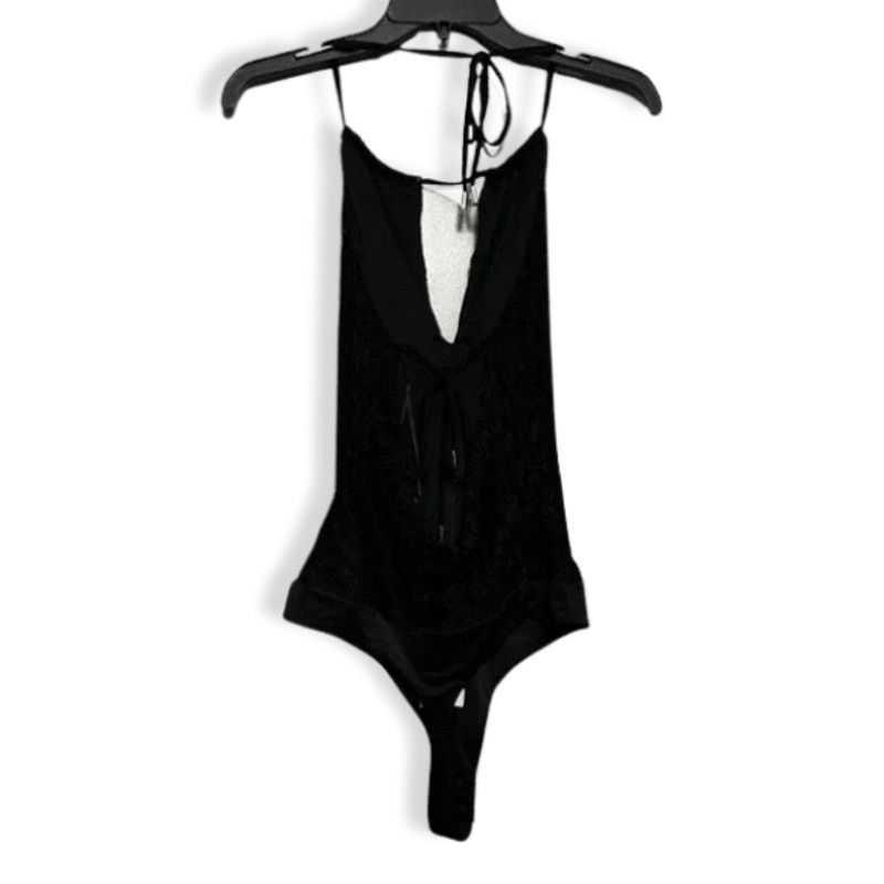Other AFRM Bodysuit Sleeveless Deep Plunge Lace Overlay Black W S Size S / US 4 / IT 40 - 2 Thumbnail