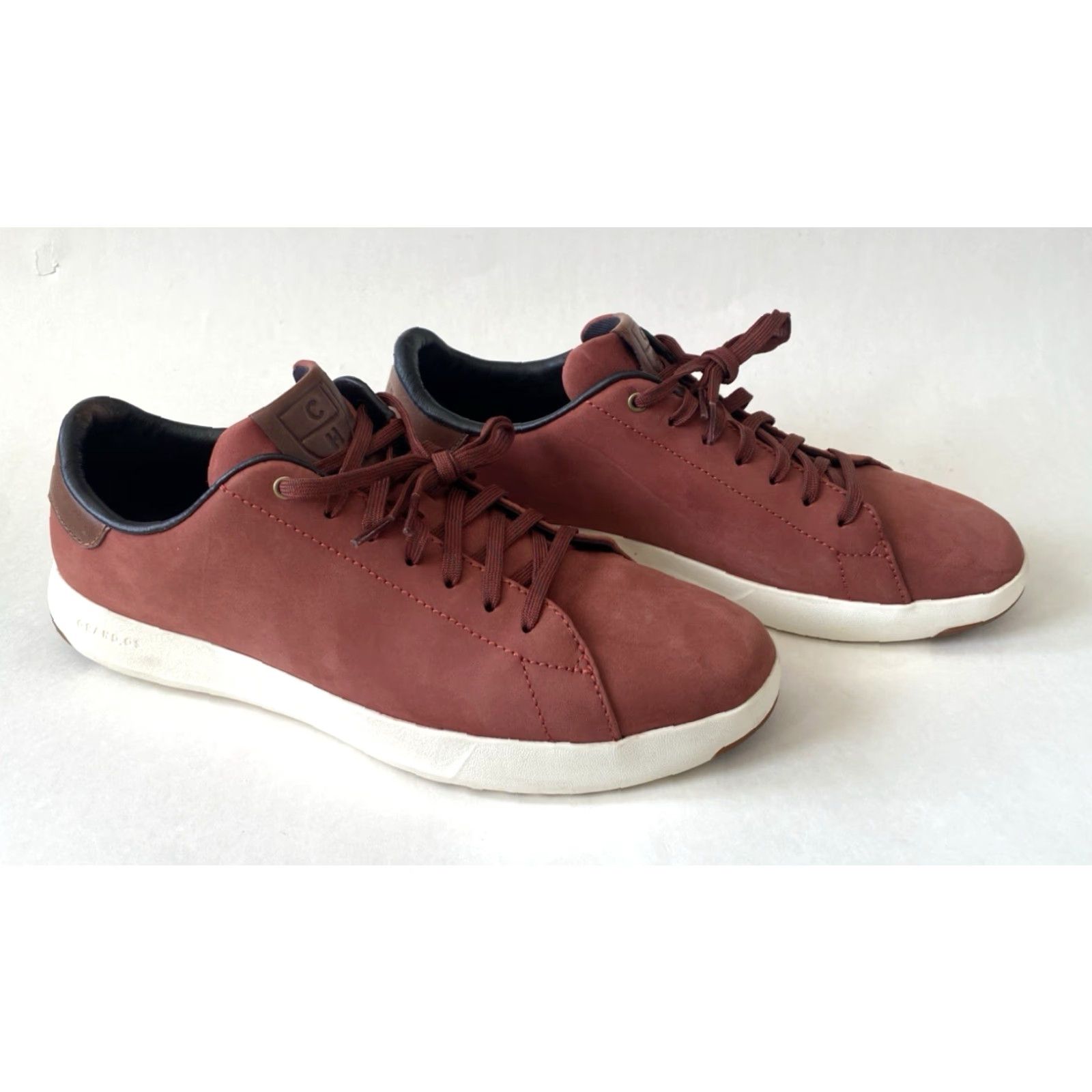 Cole Haan Cole Haan GrandPro Men’s Leather Sneakers Maroon Nubuck Chestnut 10 M Casual Shoes Size US 10 / EU 43 - 2 Thumbnail