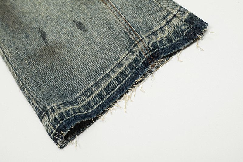 Vintage American retro dirtyfit ripped flared jeans for men Size US 32 / EU 48 - 6 Thumbnail