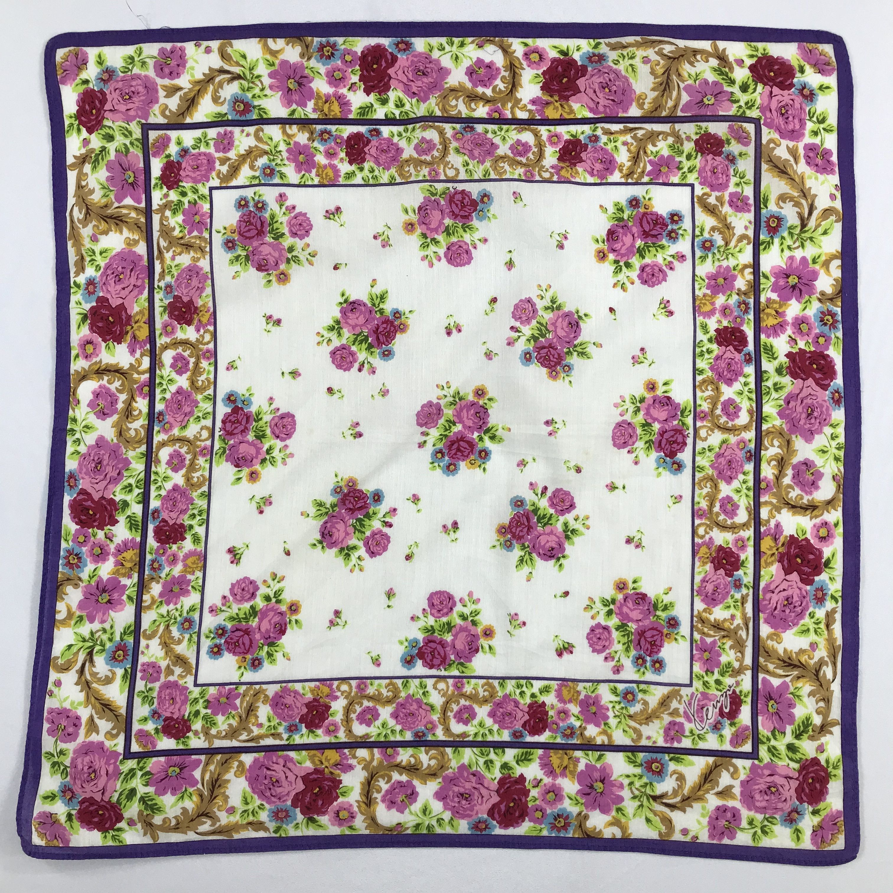 Kenzo × Vintage Kenzo Bandana / Handkerchief / Neckerchief - S2163 Size ONE SIZE - 1 Thumbnail