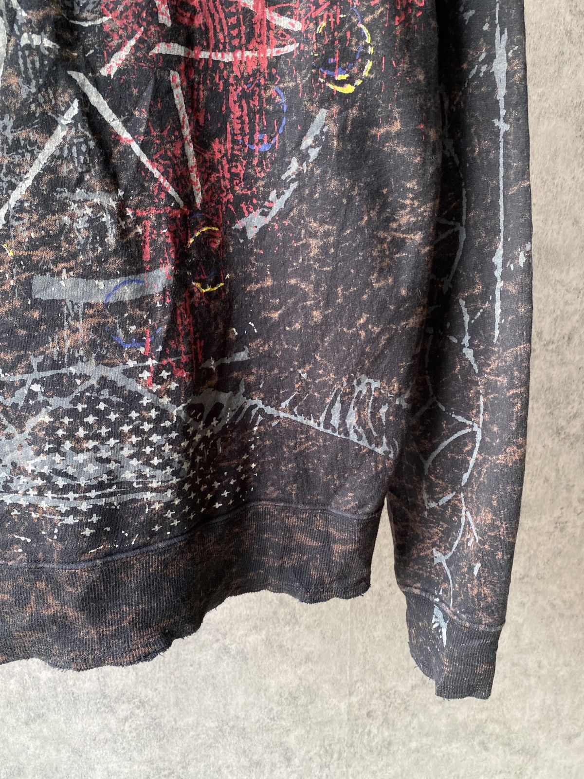 Japanese Brand SACKS Hoodie Overprint Distressed Design Size US M / EU 48-50 / 2 - 11 Thumbnail