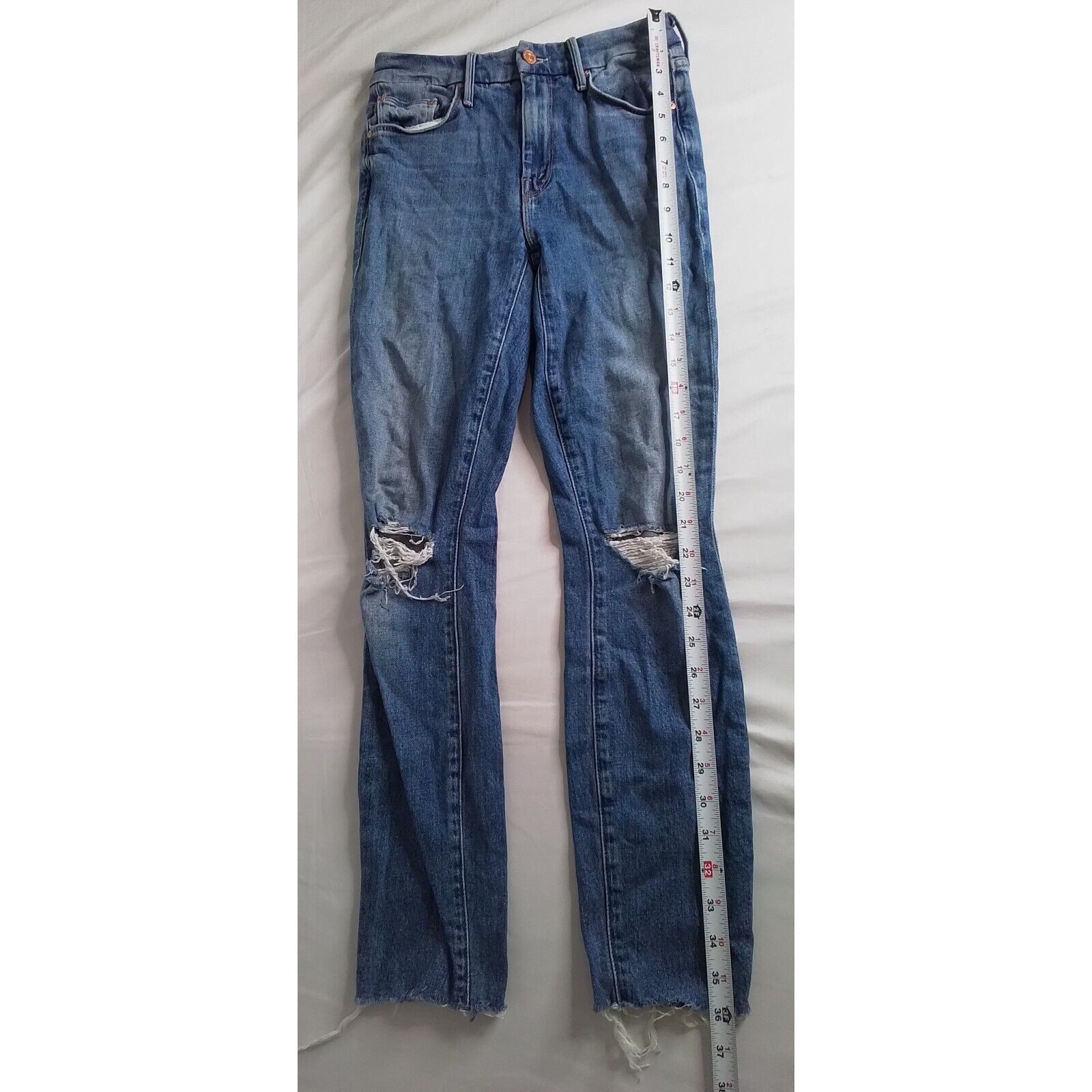 MOTHER Mother Jeans Women's 24 The Looker Ankle Fray Size 24" / US 00 / IT 34 - 10 Thumbnail