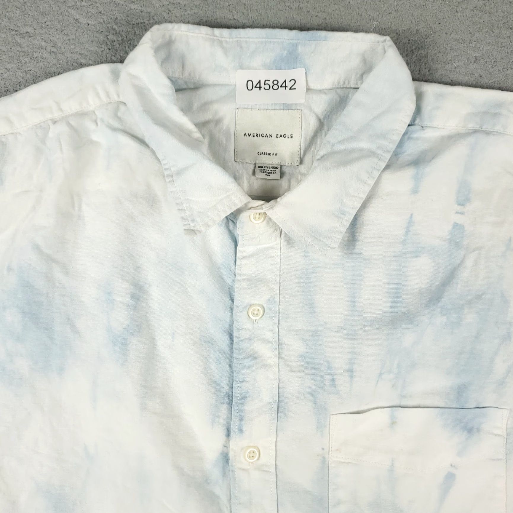 American Eagle Outfitters American Eagle Outfitters Shirt Men 2XL Blue Short Sleeve Button-Up Cotton Casual All Seasons Pockets Mens Size US XXL / EU 58 / 5 - 2 Thumbnail