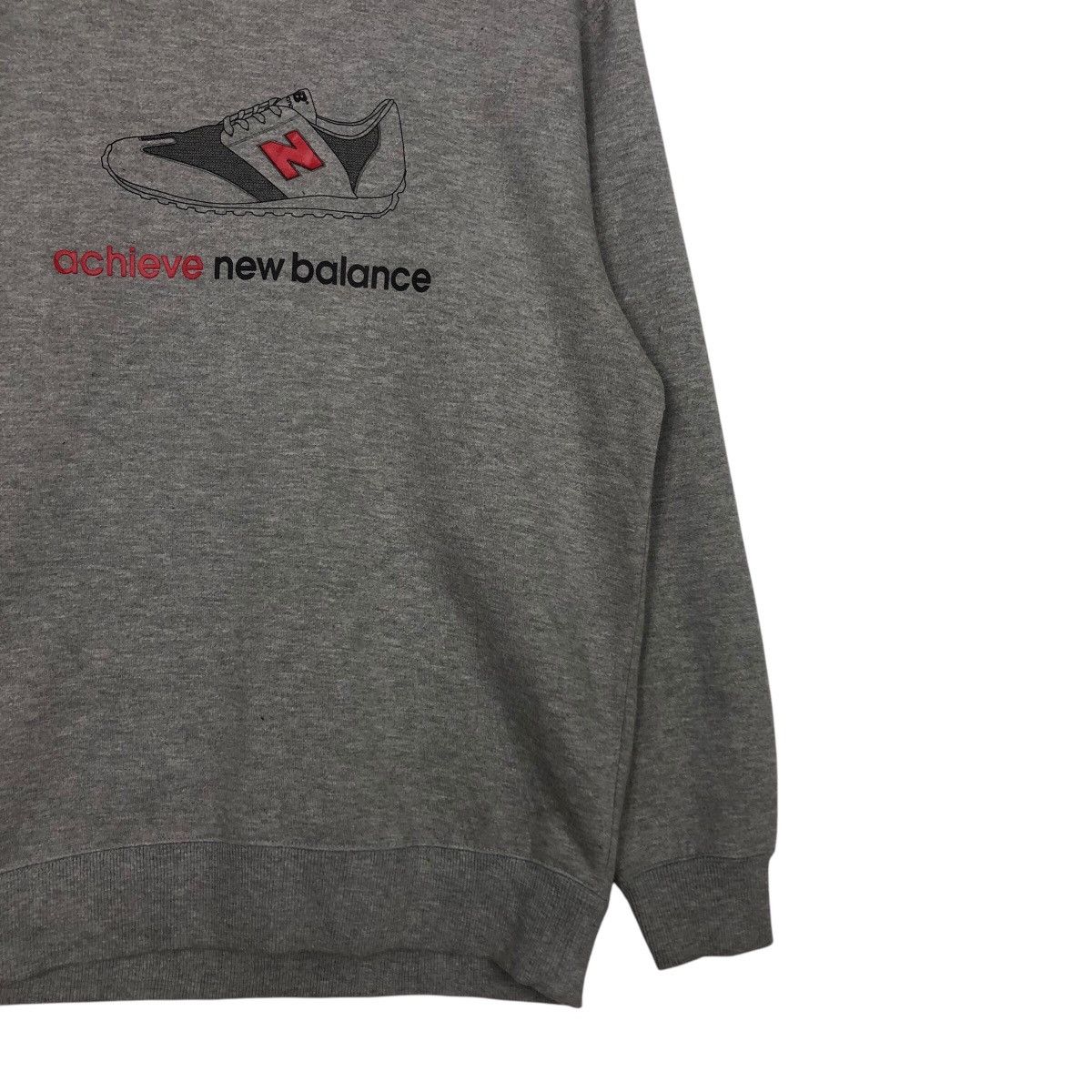 Japanese Brand 📌Vintage Sweatshirt Rich Grey New Balance Big Logo Size US L / EU 52-54 / 3 - 6 Thumbnail