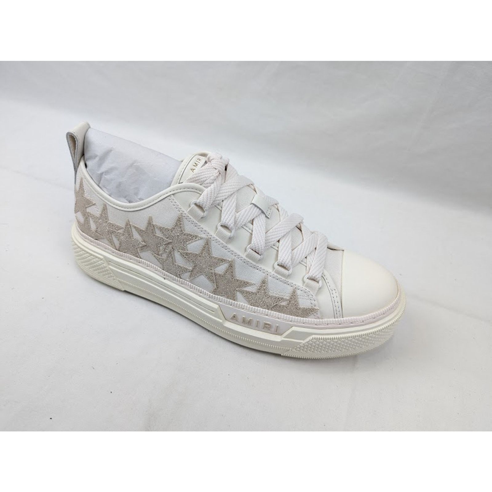 Amiri o1rshd1 Stars Court Low-Top Sneakers in Alabaster Size US 11 / EU 44 - 2 Thumbnail