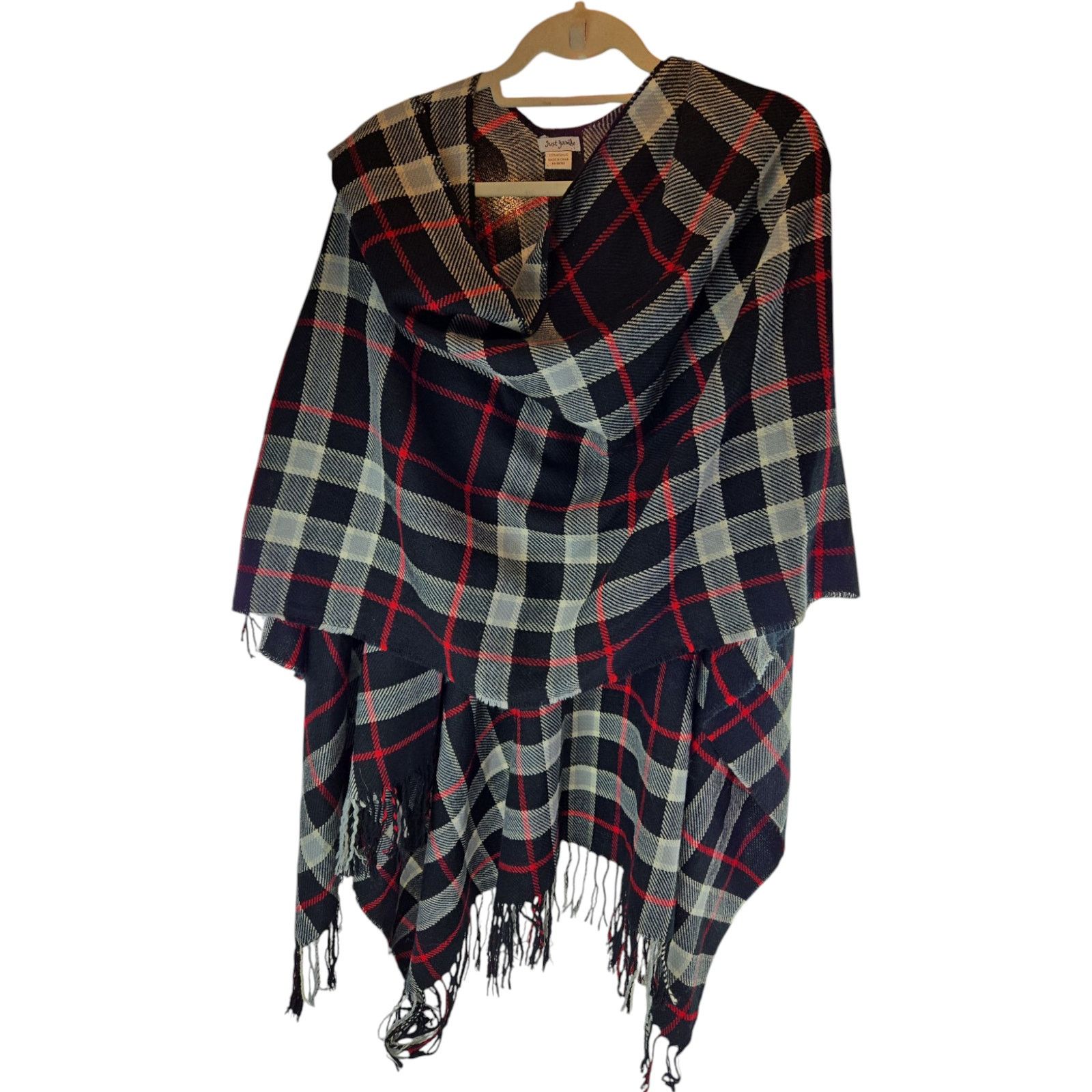 Other Just Jamie | Plaid, Fringed Shawl | Size OS Size ONE SIZE - 2 Thumbnail
