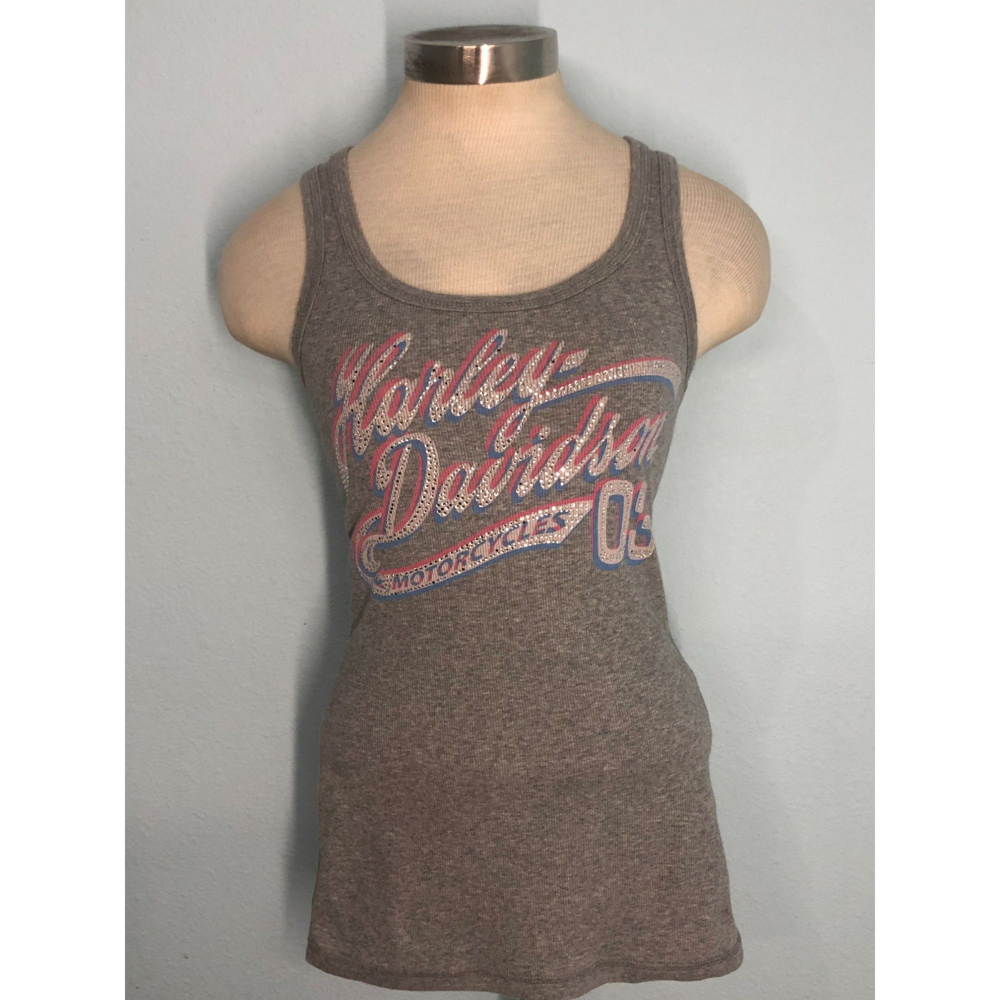 Harley Davidson Harley Davidson Tank Too Small Women, Rhinestone, Stretchy Size S / US 4 / IT 40 - 1 Thumbnail