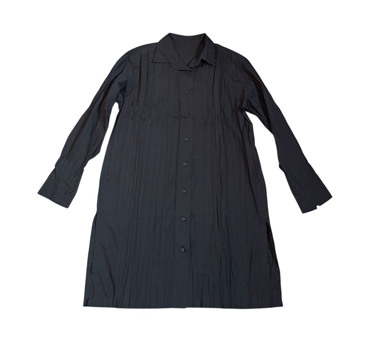 Issey Miyake TAX FREE 🇺🇸 issey miyake fete pleated long button up shirt Size US S / EU 44-46 / 1 - 1 Thumbnail