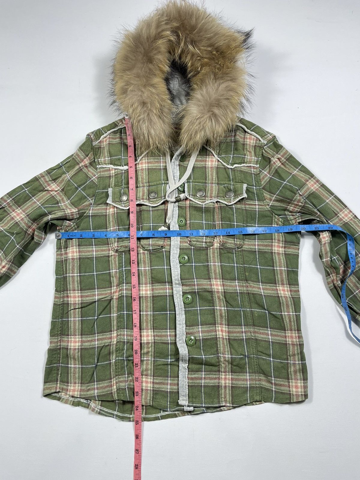 Japanese Brand VINTAGE EDWIN FADED FUR HOODIE FLANEL WESTERN STYLE Size US M / EU 48-50 / 2 - 8 Thumbnail