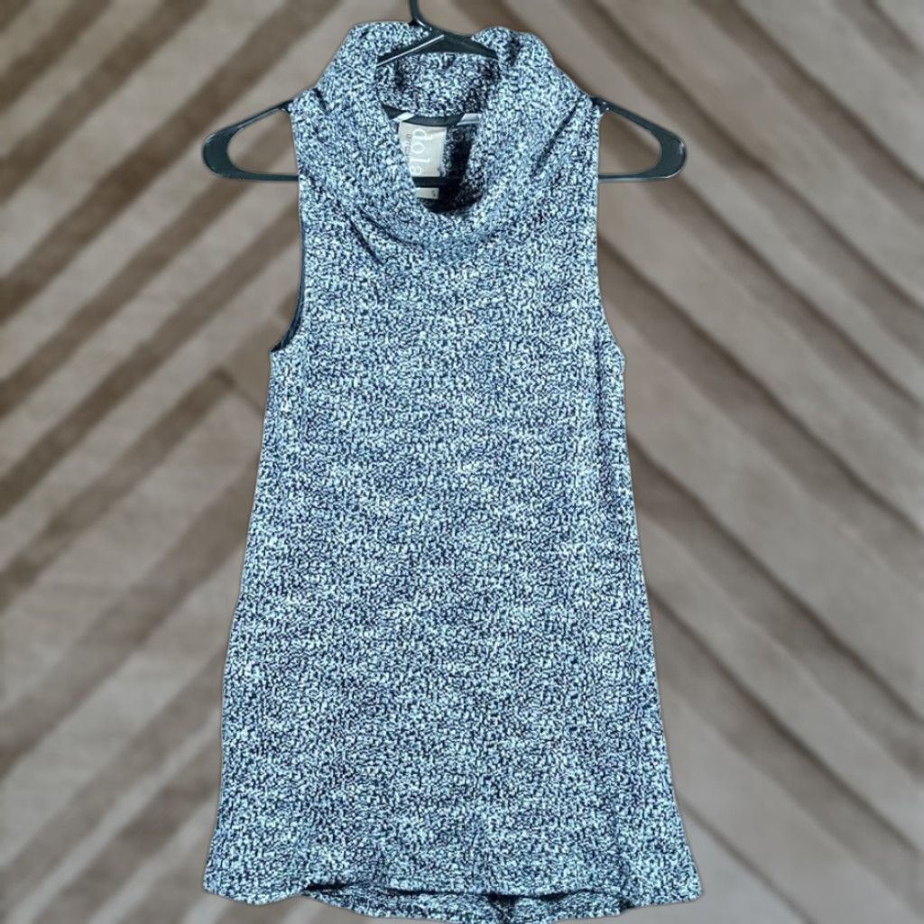 Anthropologie Anthropologie Dolan Womens Sweater Charente Cotton Blend Sleeveless Blue Black S Cowl Neck Pullover Casual Travel Party/Cocktail Fall Womens Size S / US 4 / IT 40 - 1 Thumbnail