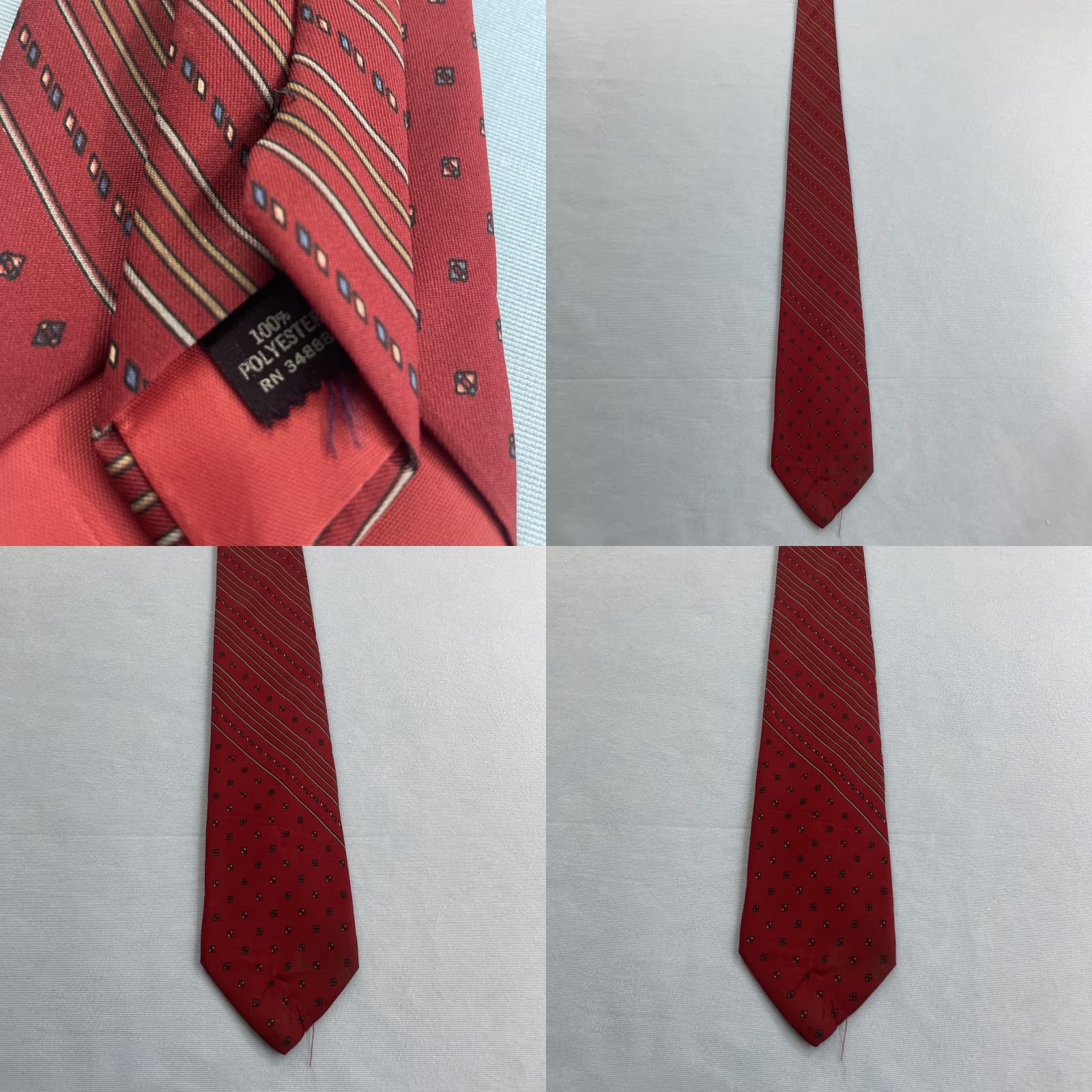 MCM VINTAGE Gino Pompeii Tie Silk Made Italy MCM Graphic Western Neck Tie 100% Silk Red Adult Men Size ONE SIZE - 9 Thumbnail