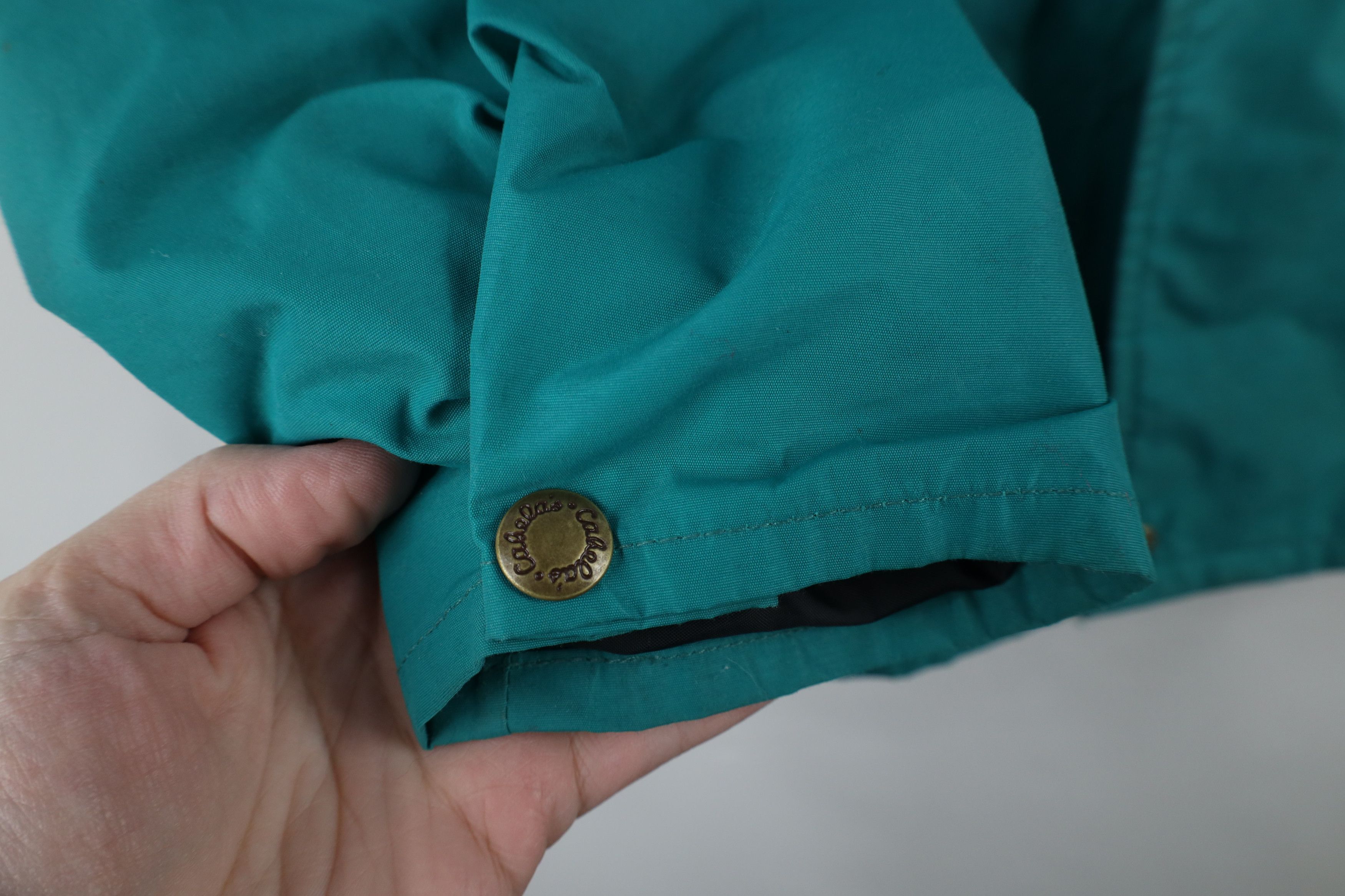 Cabelas × Vintage Vintage 80s 90s Cabelas Hooded Rain Jacket Teal USA Size US M / EU 48-50 / 2 - 5 Thumbnail