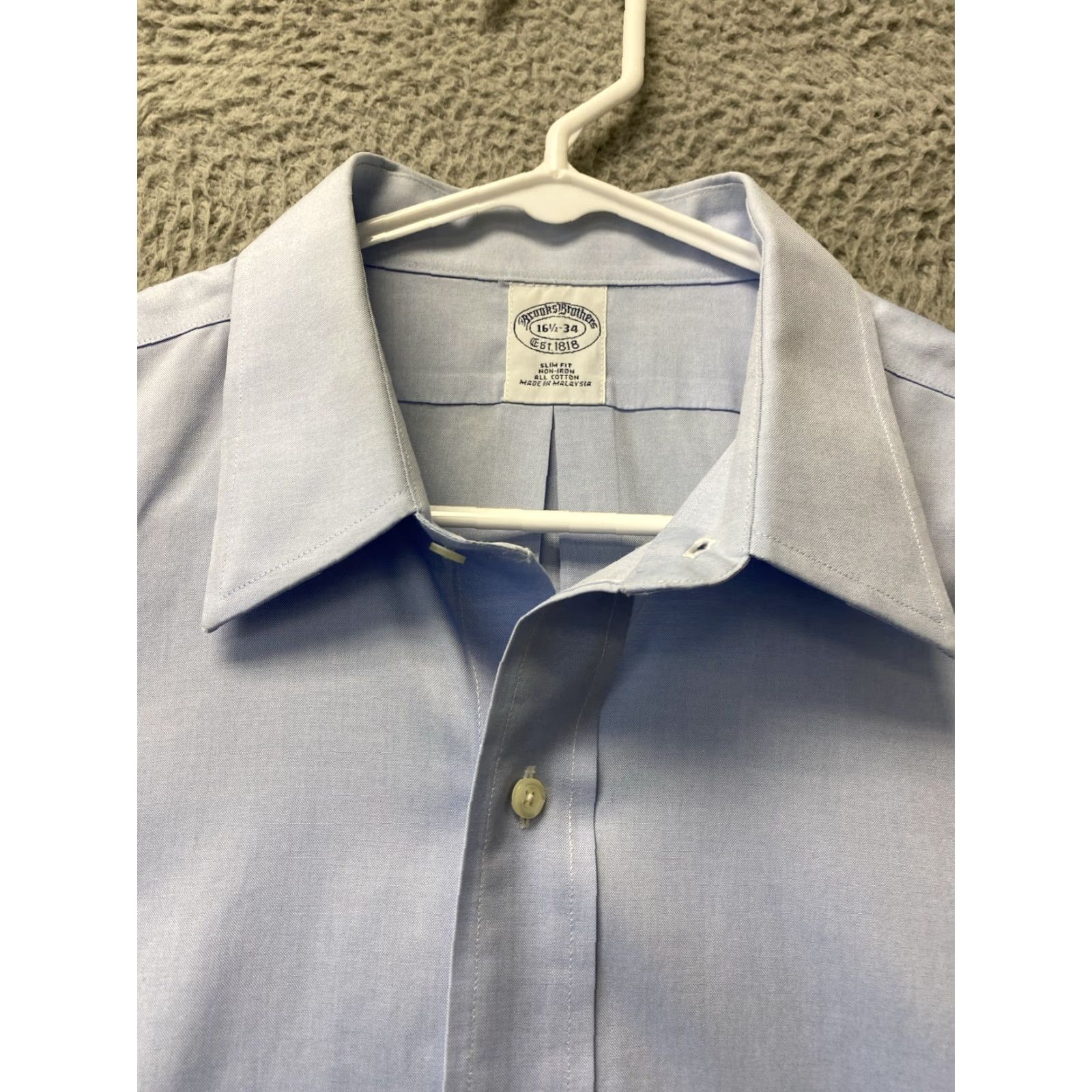 Brooks Brothers Brooks Brothers Shirt Mens Large 16.5 Blue Long Sleeve Button Up 1818 34 /80-100 Button-Down Collar Top Cuff Barrel Cuff Size US L / EU 52-54 / 3 - 4 Thumbnail